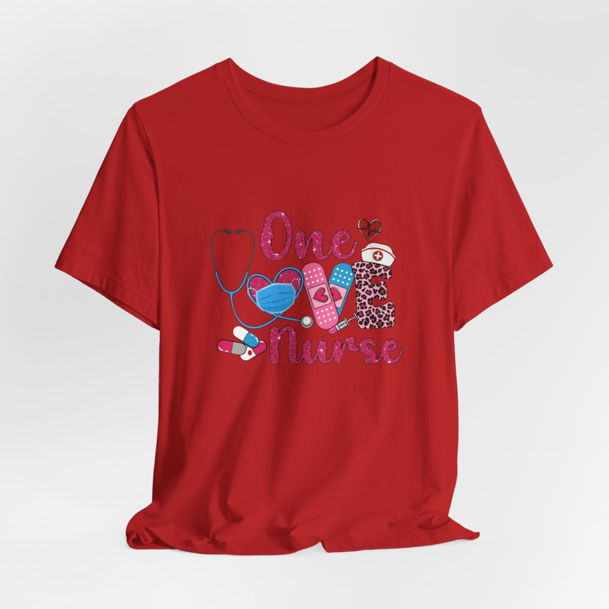 Nurse Love T-Shirt — "One Love Nurse" Cute Stethoscope & Bandage Design