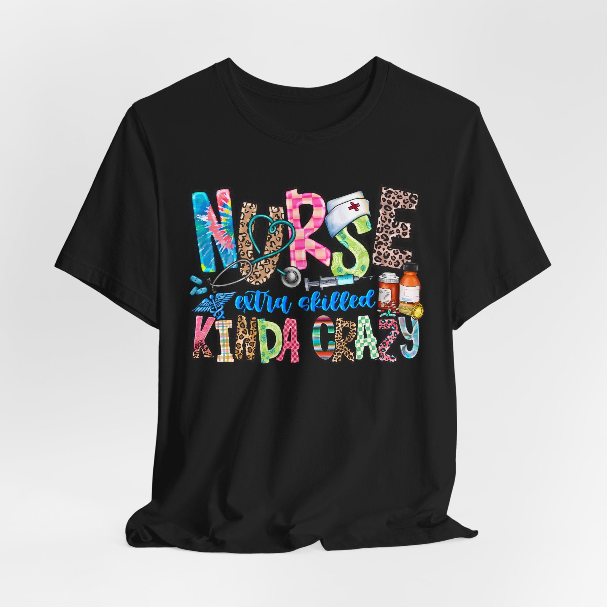 Nurse Kinda Crazy Graphic Tee – "Nurse: Extra Caffeinated, Kinda Crazy" Funny Nursing Gift