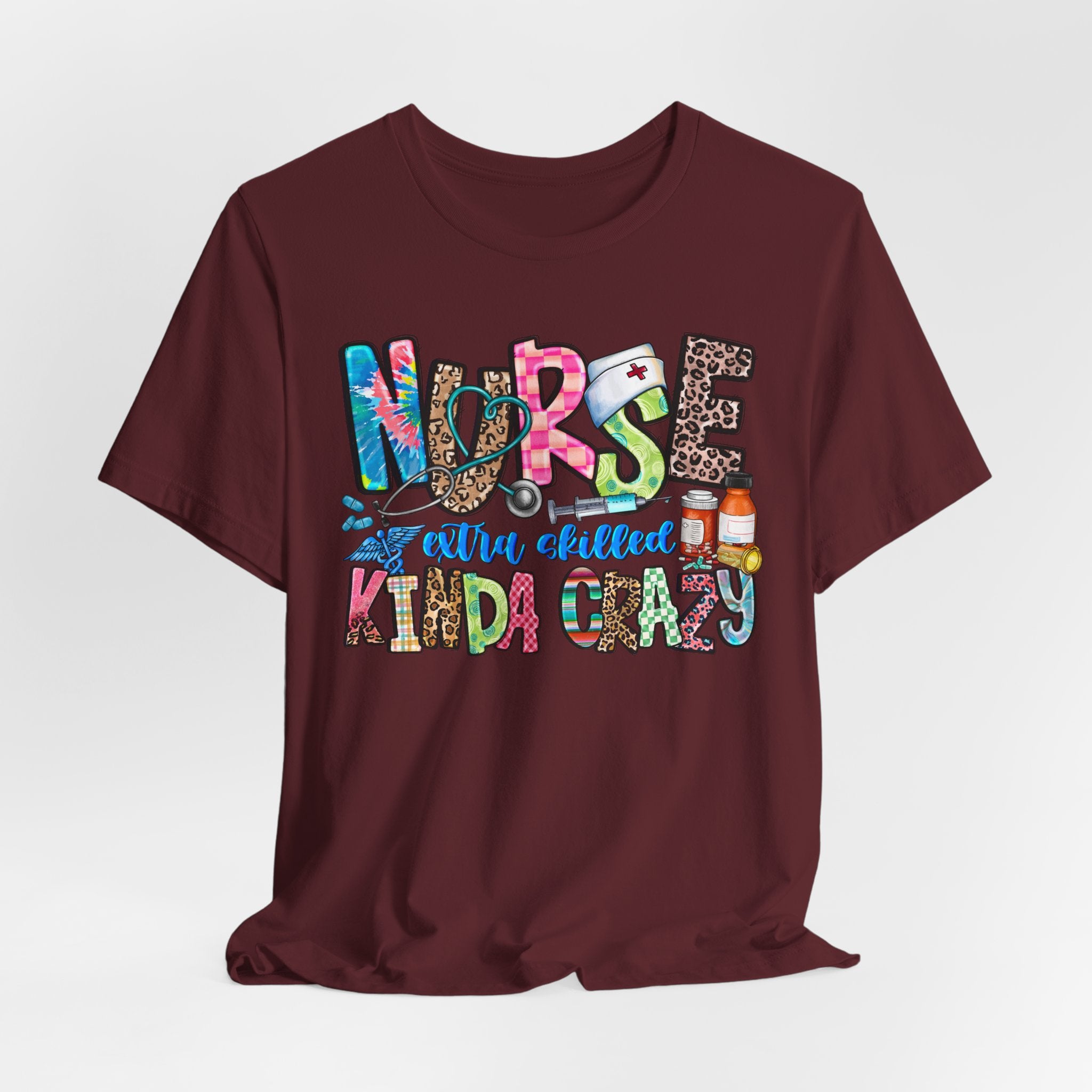 Nurse Kinda Crazy Graphic Tee – "Nurse: Extra Caffeinated, Kinda Crazy" Funny Nursing Gift