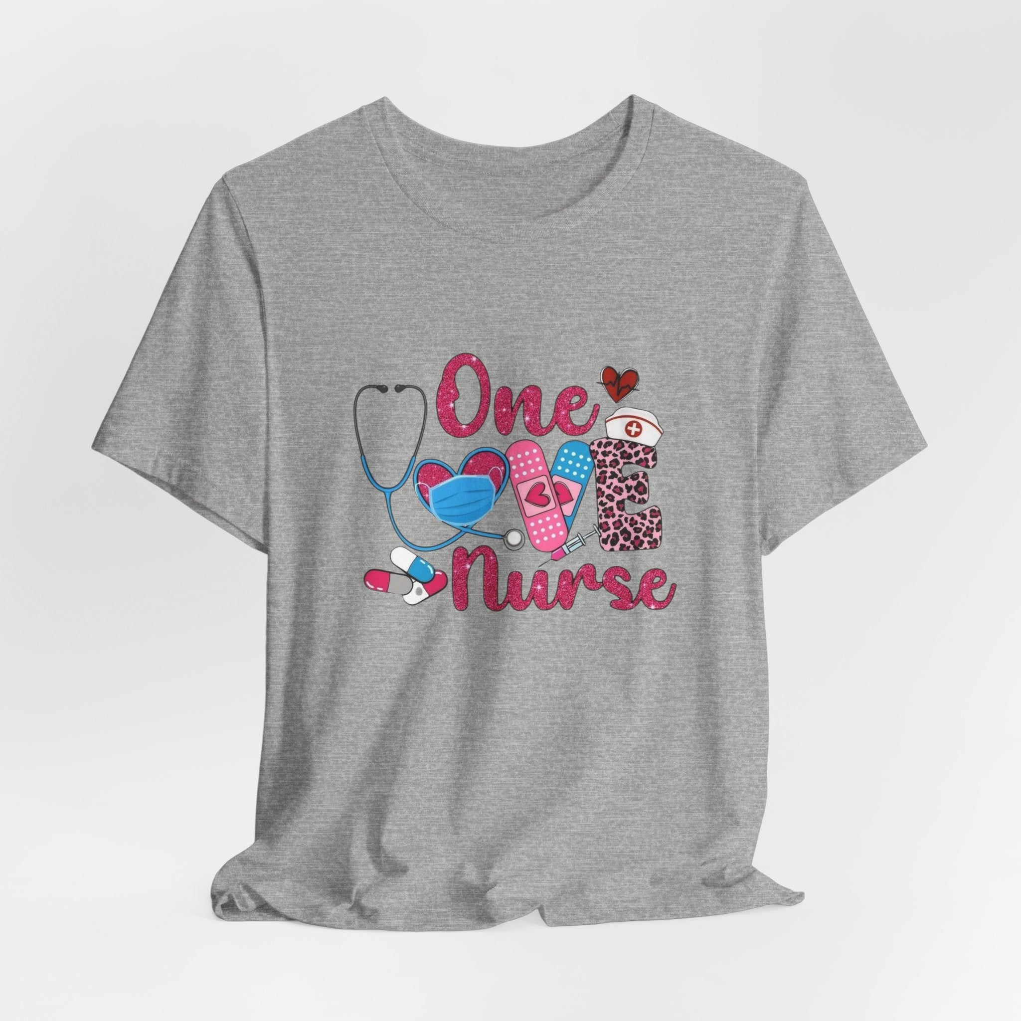 Nurse Love T-Shirt — "One Love Nurse" Cute Stethoscope & Bandage Design