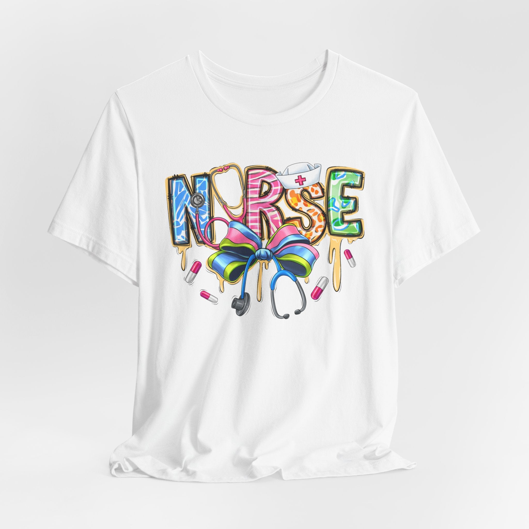 Nurse Rainbow Stethoscope Tee — Cute Scrub-Inspired T-Shirt for Nurses