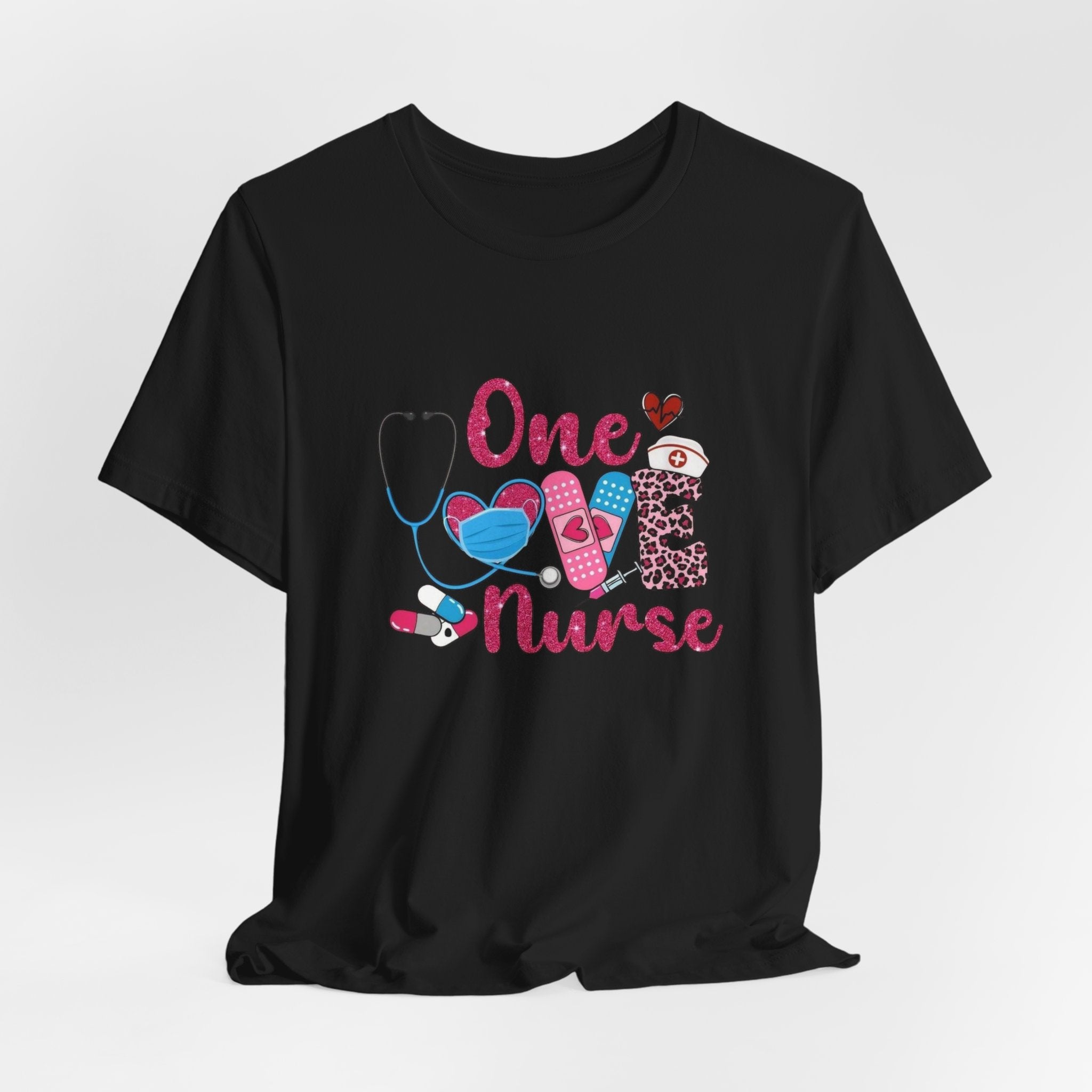 Nurse Love T-Shirt — "One Love Nurse" Cute Stethoscope & Bandage Design