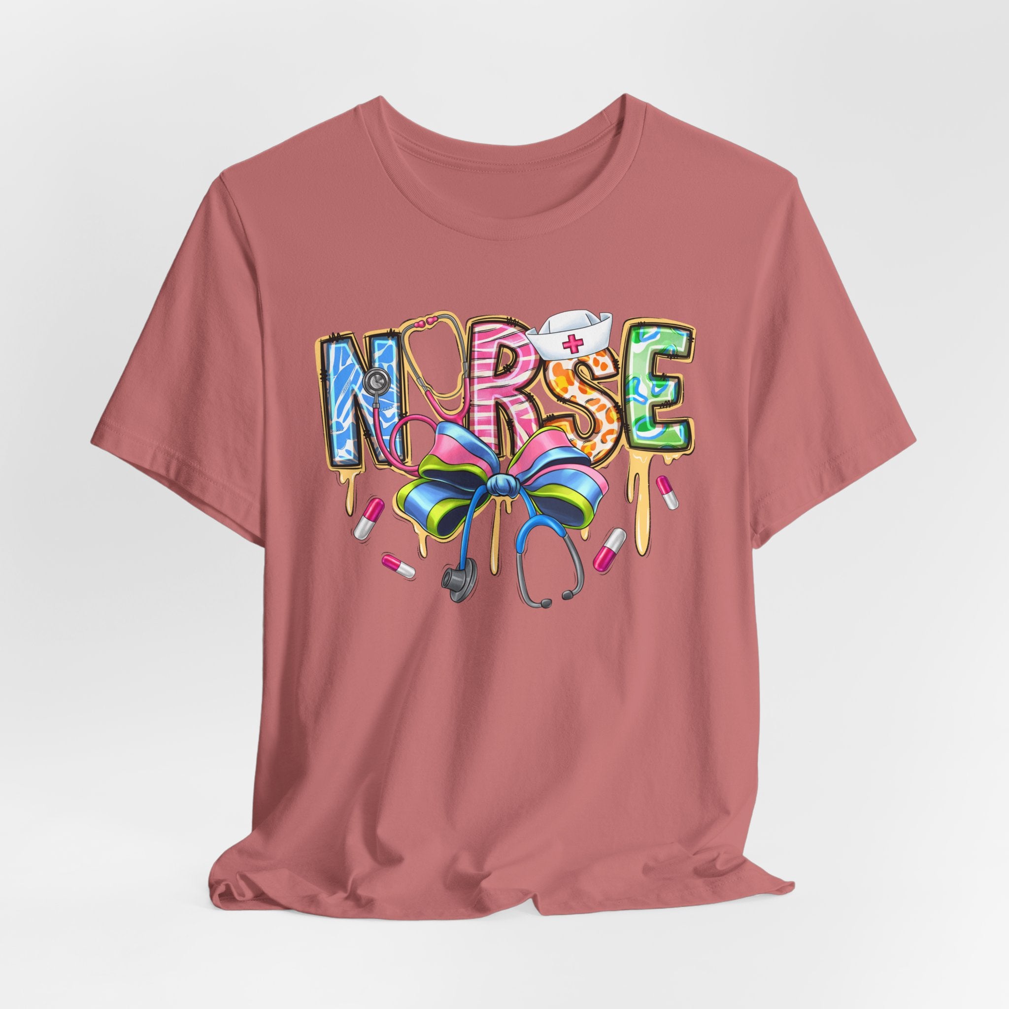 Nurse Rainbow Stethoscope Tee — Cute Scrub-Inspired T-Shirt for Nurses