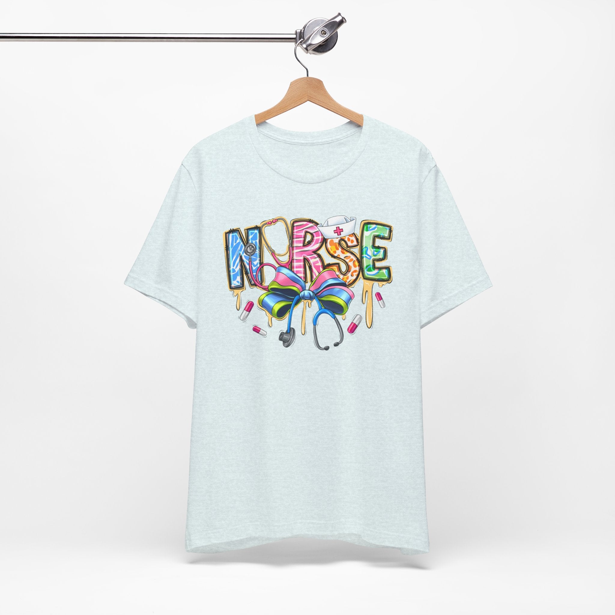 Nurse Rainbow Stethoscope Tee — Cute Scrub-Inspired T-Shirt for Nurses