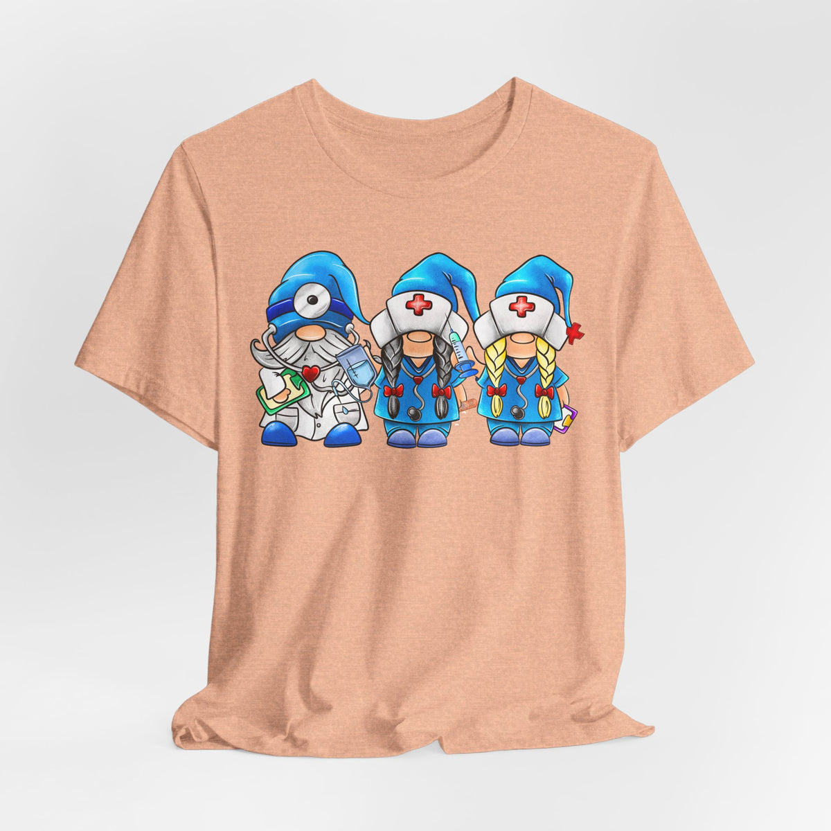 Nurse Gnome Trio T-Shirt – Cute Medical Team Graphic Tee