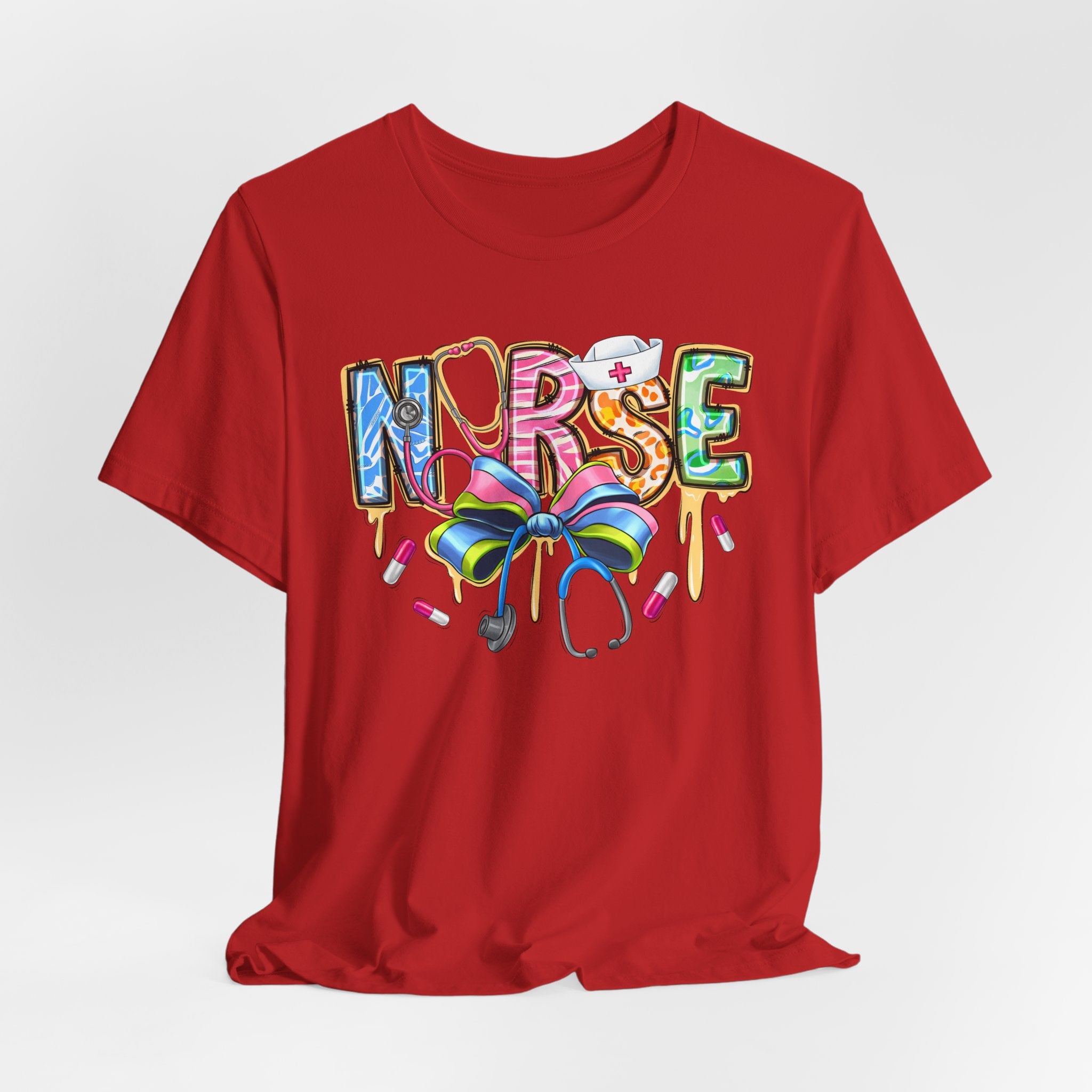 Nurse Rainbow Stethoscope Tee — Cute Scrub-Inspired T-Shirt for Nurses