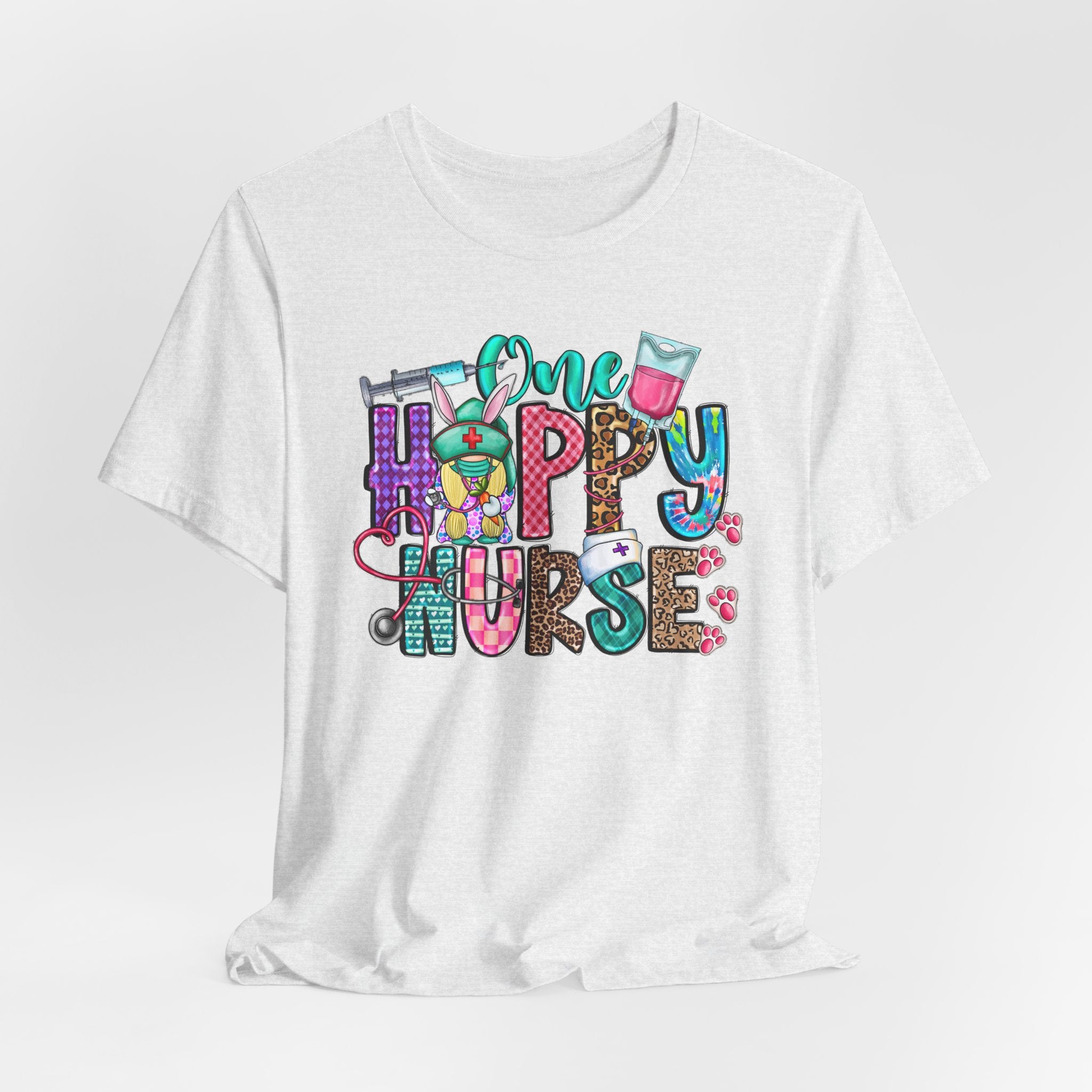 Happy Nurse Graphic Tee — Cute “One Happy Nurse” Scrubs Shirt