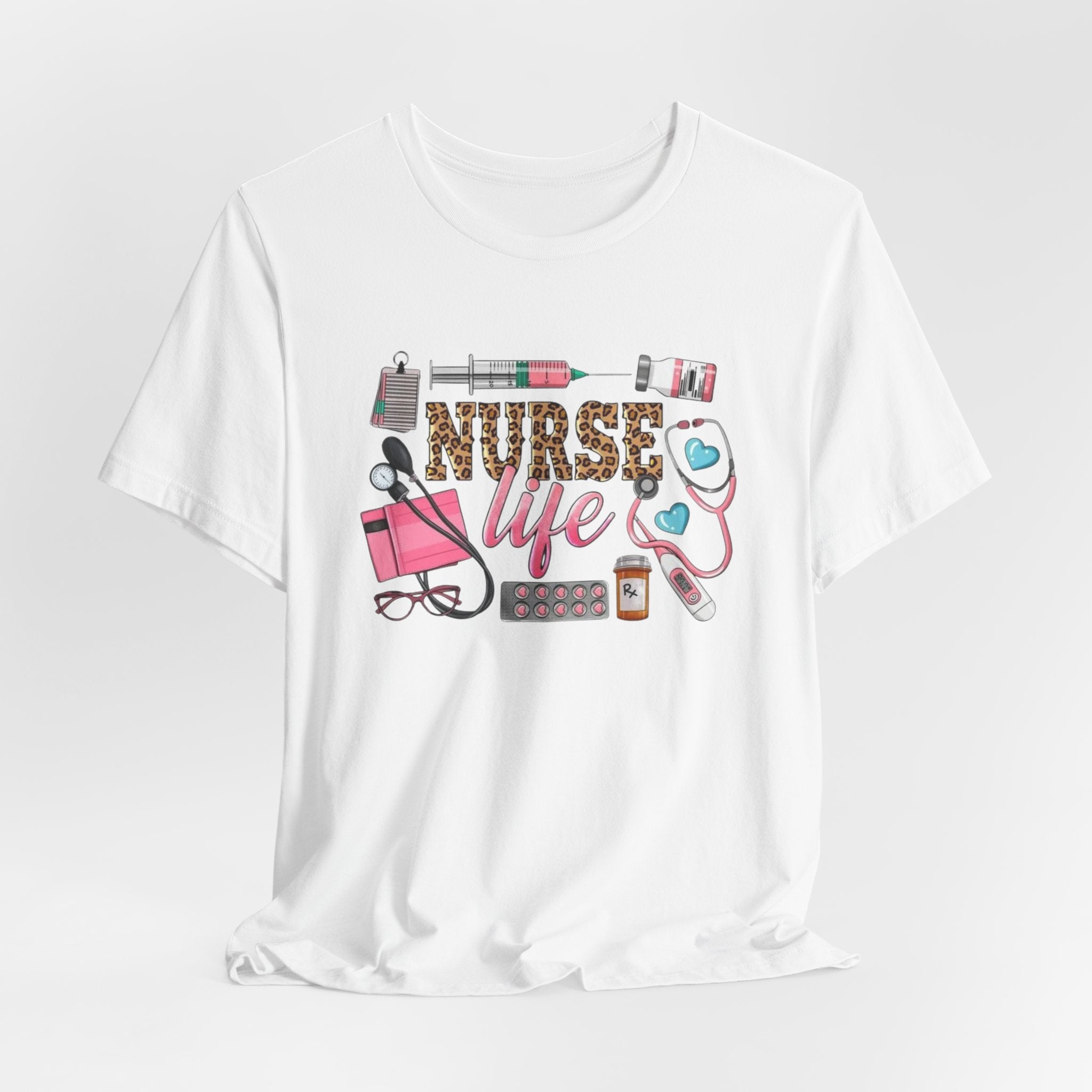 Nurse Life Graphic Tee — Cute Medical Tools Stethoscope & Scrubs Shirt