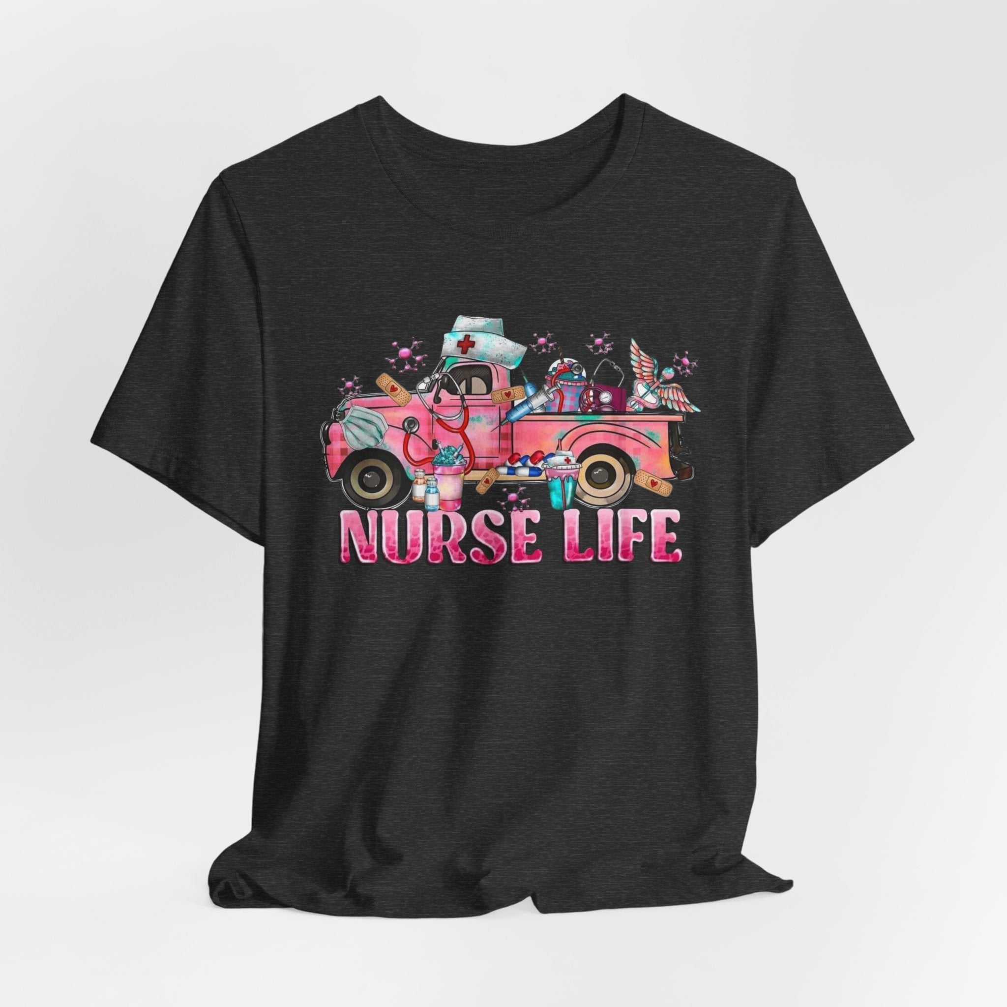 Nurse Life Pink Vintage Truck Tee