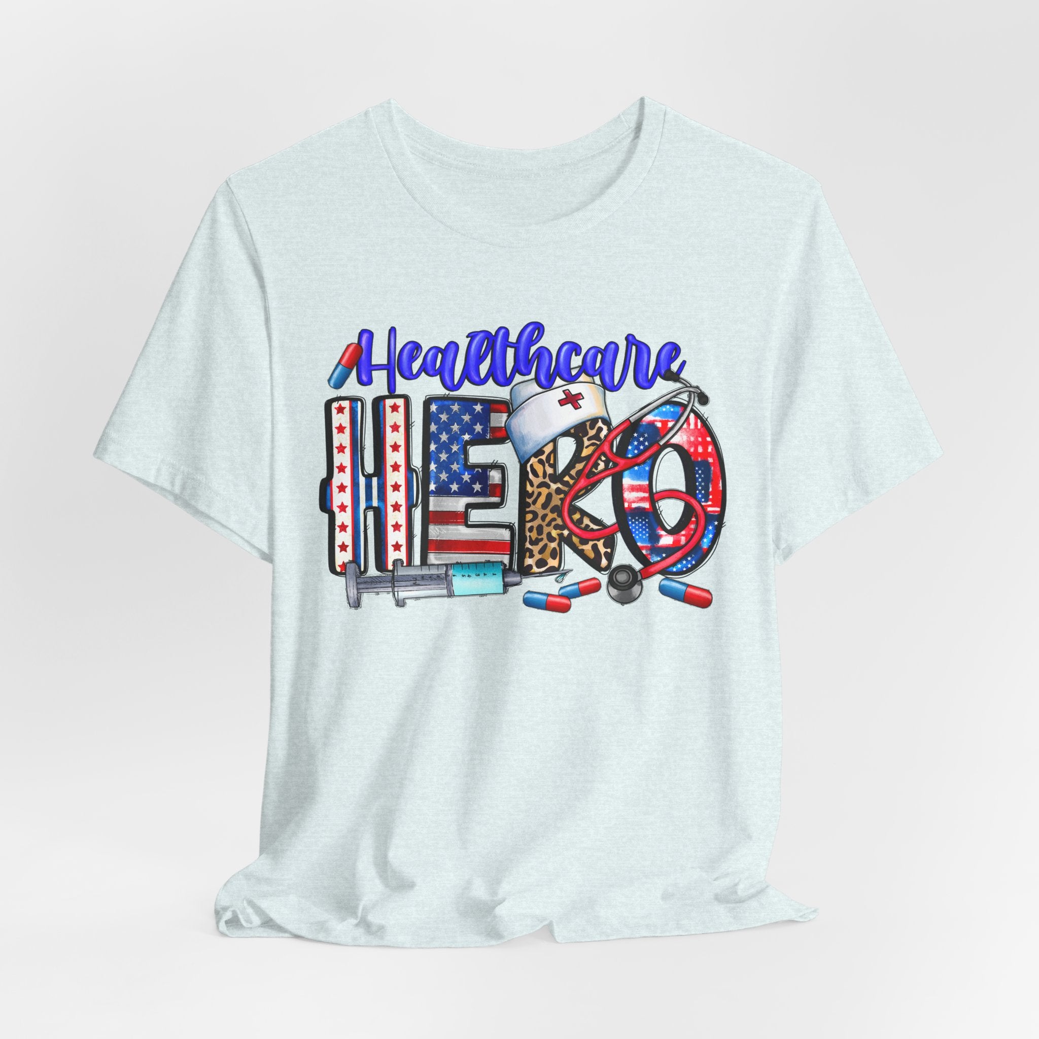 Healthcare Hero Tee — American Flag RN LPN Nursing Graphic T-Shirt