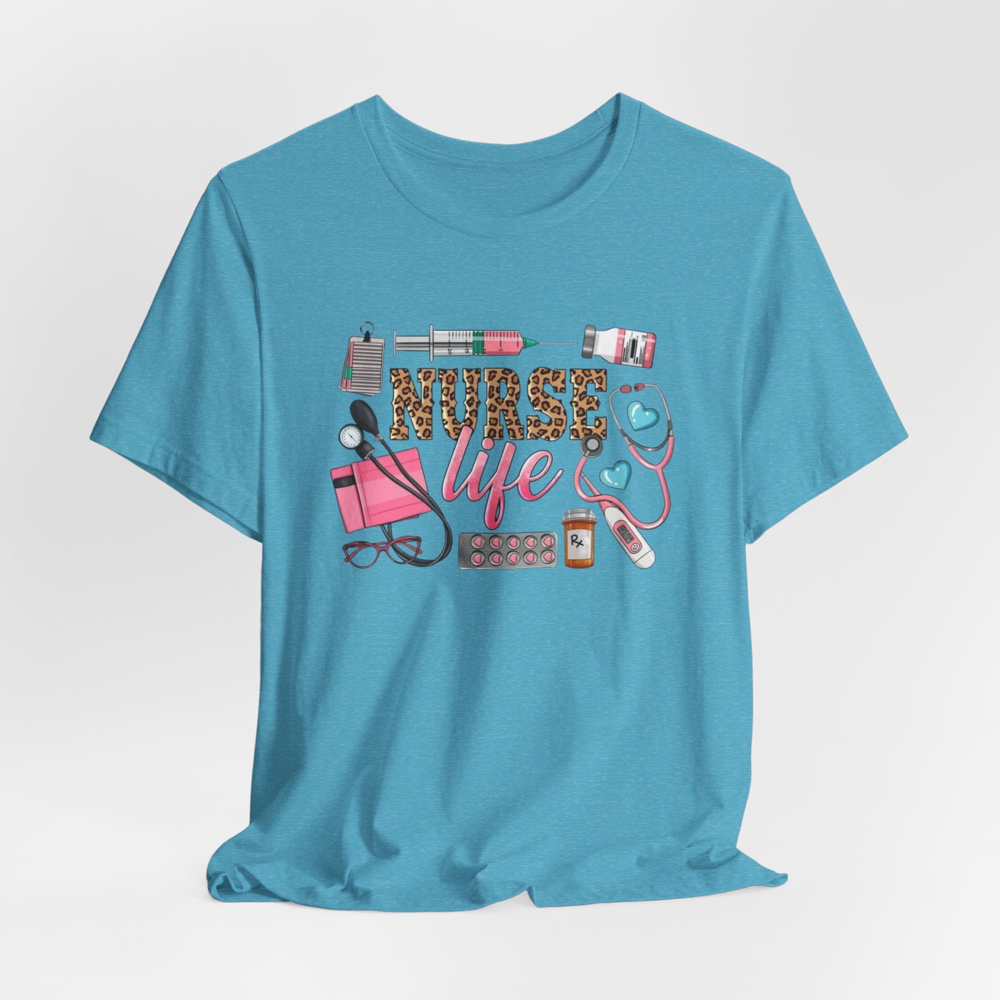 Nurse Life Graphic Tee — Cute Medical Tools Stethoscope & Scrubs Shirt