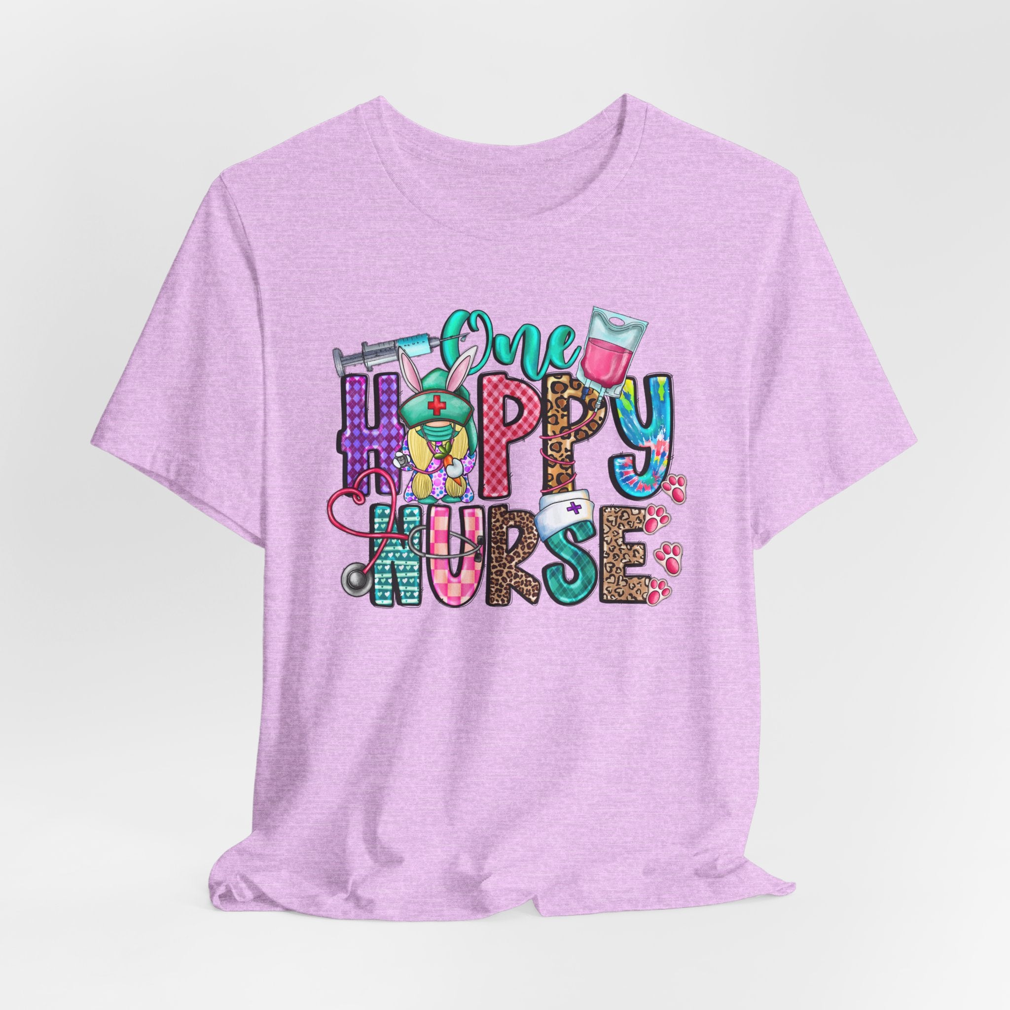Happy Nurse Graphic Tee — Cute “One Happy Nurse” Scrubs Shirt
