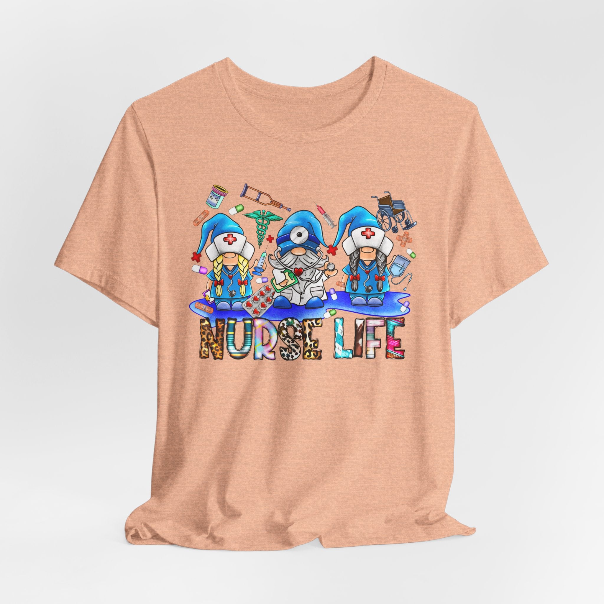 Nurse Life Graphic Tee – Cute Gnome Nurses Design