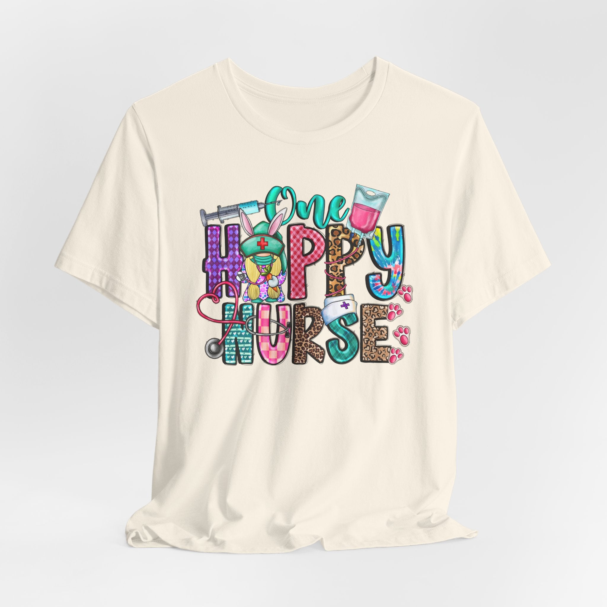 Happy Nurse Graphic Tee — Cute “One Happy Nurse” Scrubs Shirt