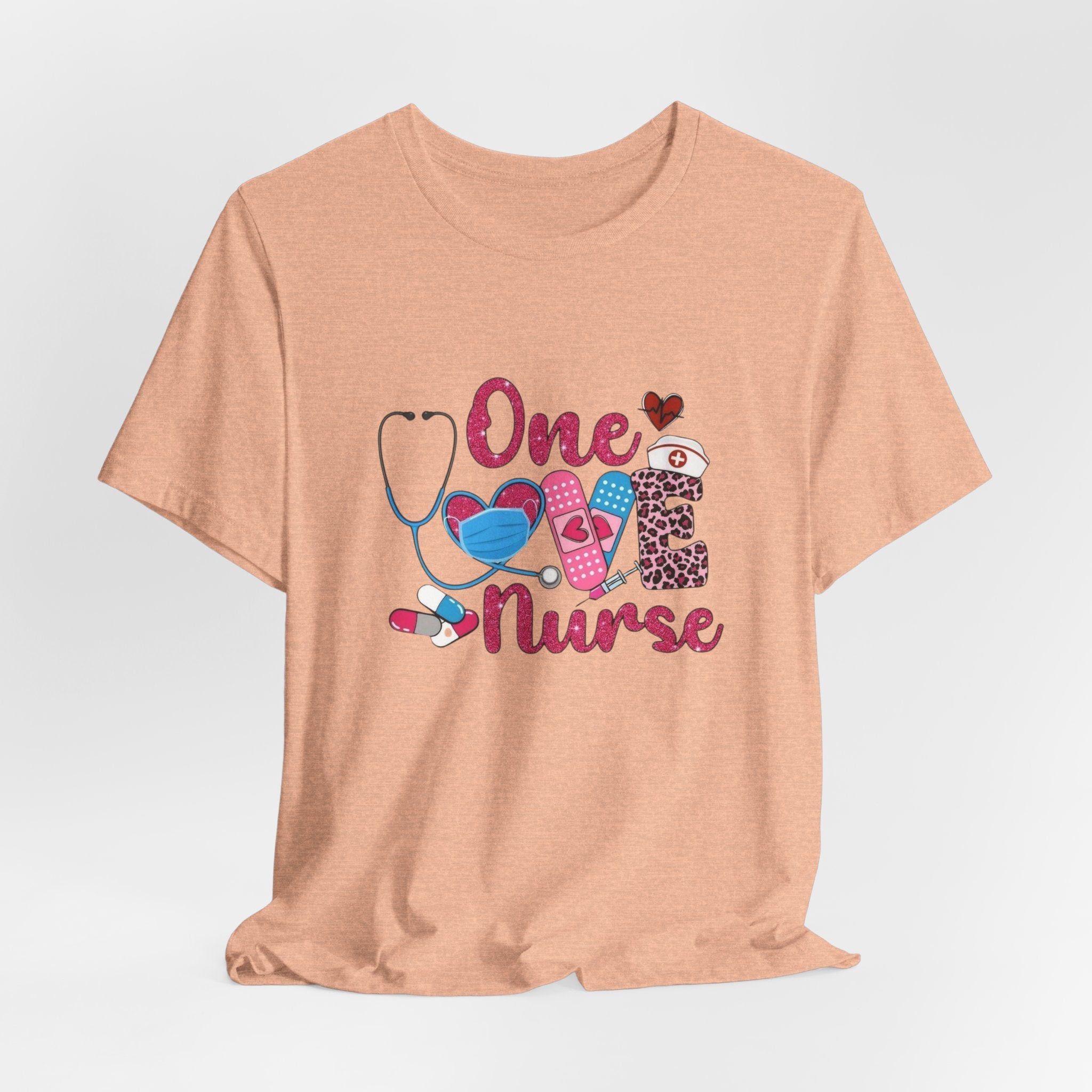 Nurse Love T-Shirt — "One Love Nurse" Cute Stethoscope & Bandage Design