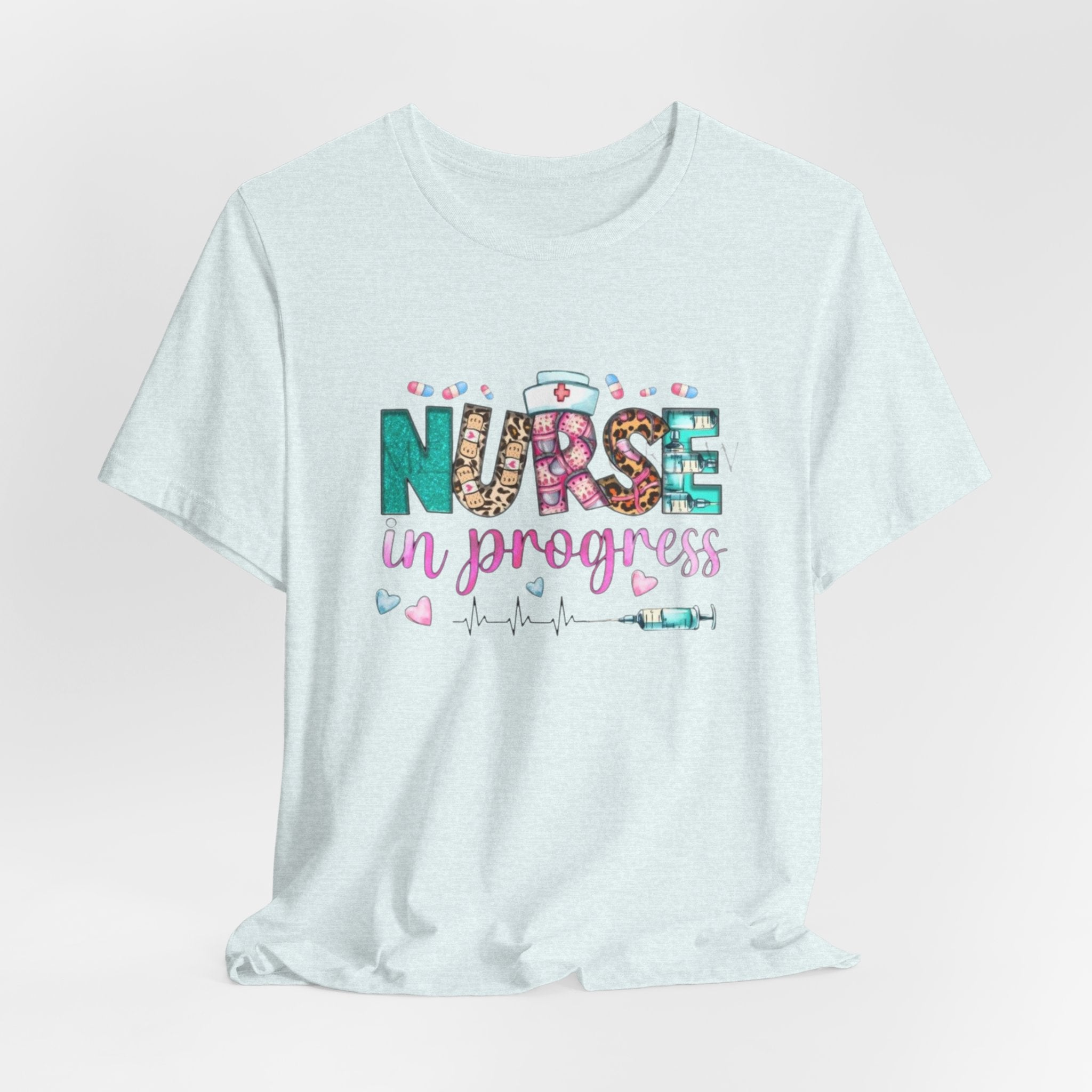Nurse in Progress T‑Shirt — Cute Floral Nursing Student Tee