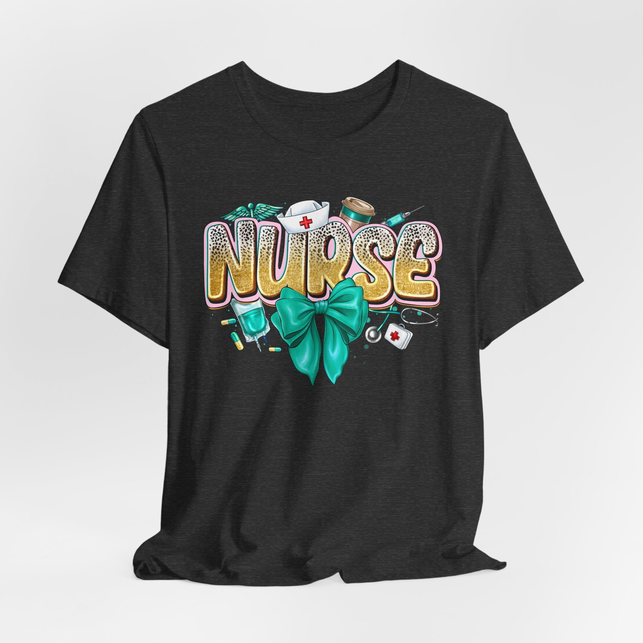 Nurse Tee – Cute Floral & Medical Icons Nursing Shirt