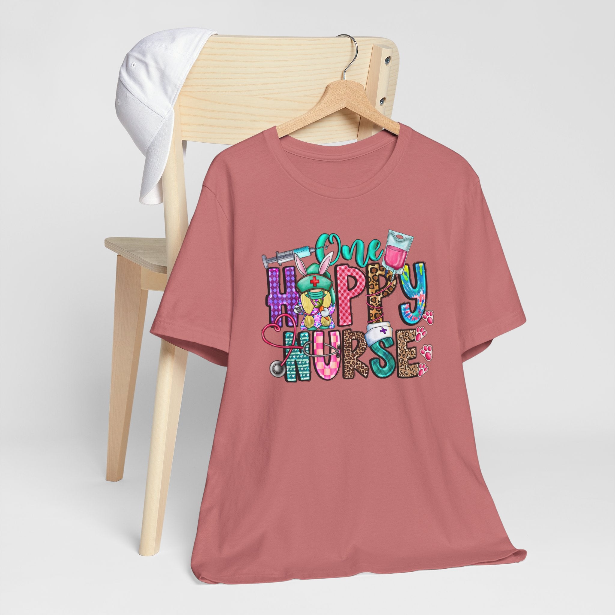 Happy Nurse Graphic Tee — Cute “One Happy Nurse” Scrubs Shirt