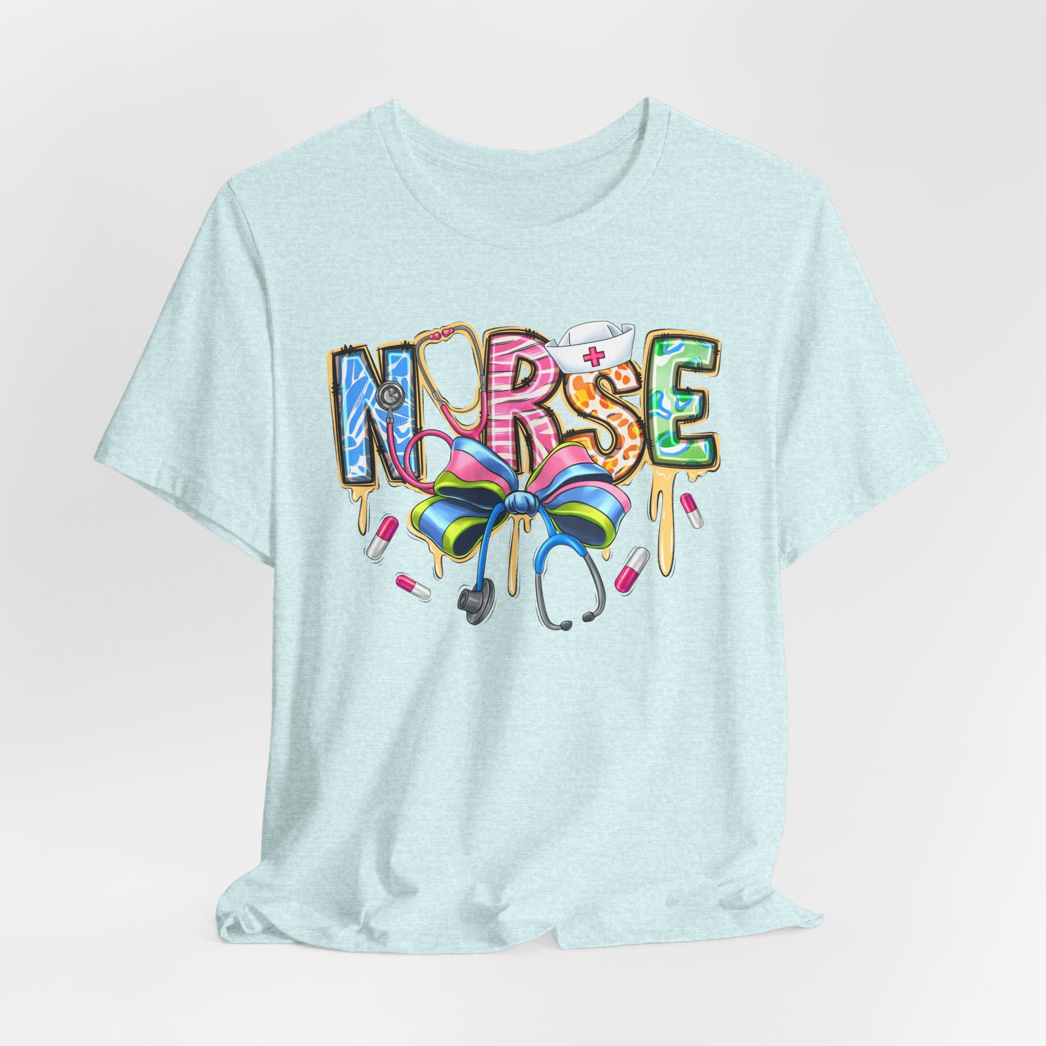 Nurse Rainbow Stethoscope Tee — Cute Scrub-Inspired T-Shirt for Nurses