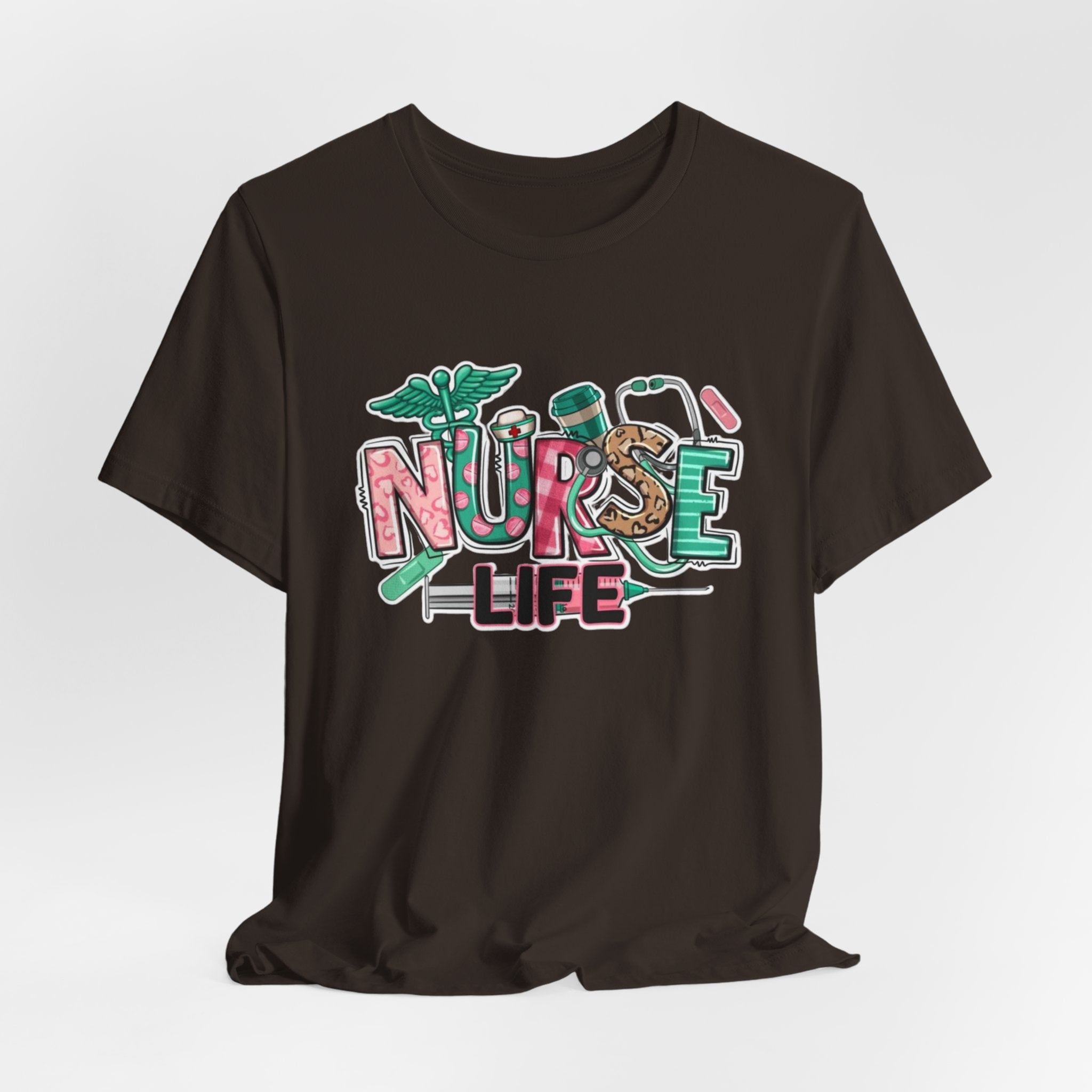 Nurse Life T-Shirt – Cute Medical Scrubs Tee with Stethoscope & Pill Graphic