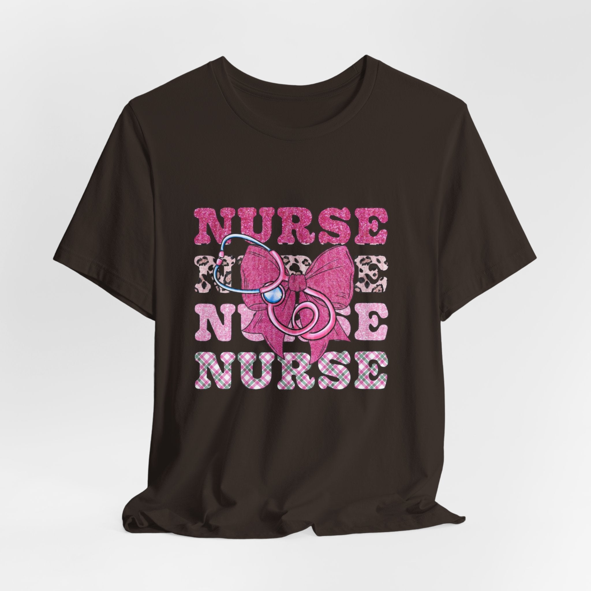 Nurse Life T-Shirt - Pink Stethoscope & Bow Graphic