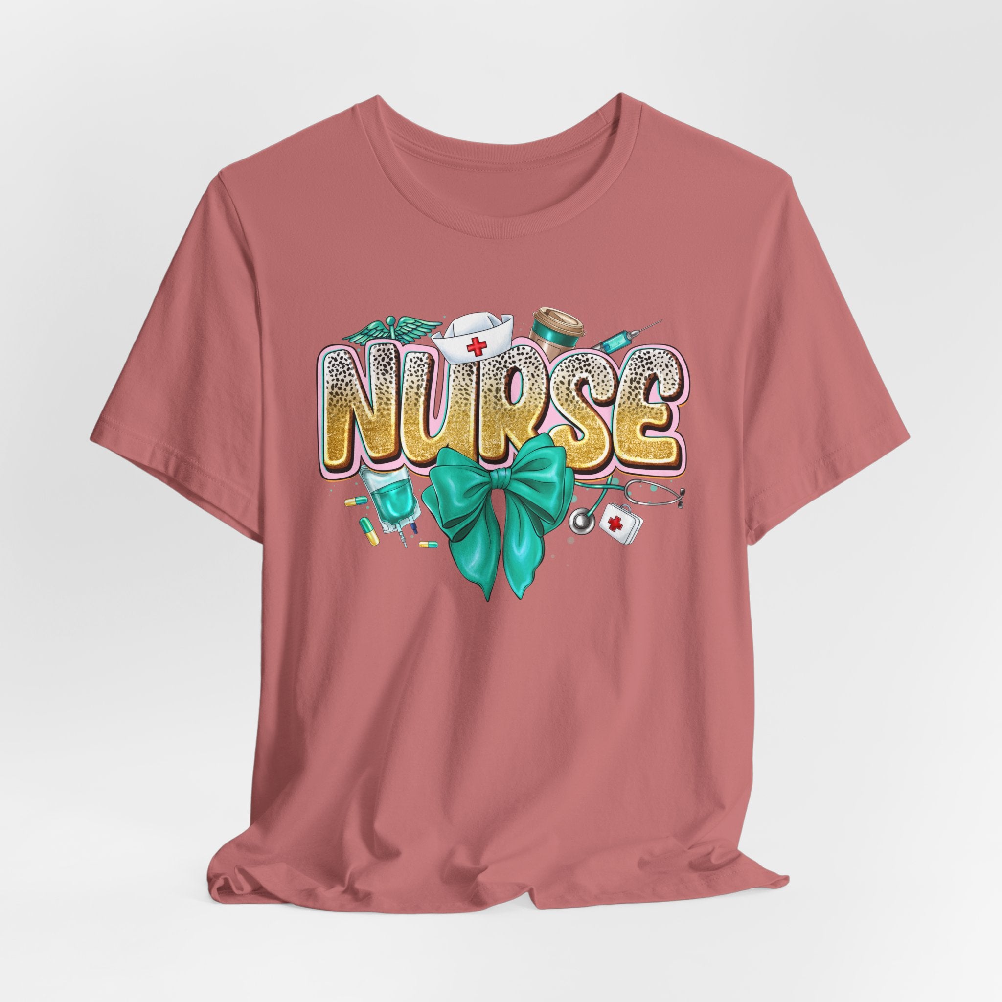 Nurse Tee – Cute Floral & Medical Icons Nursing Shirt