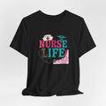 Nurse Life Graphic Tee – Cute Floral Stethoscope Nursing Shirt