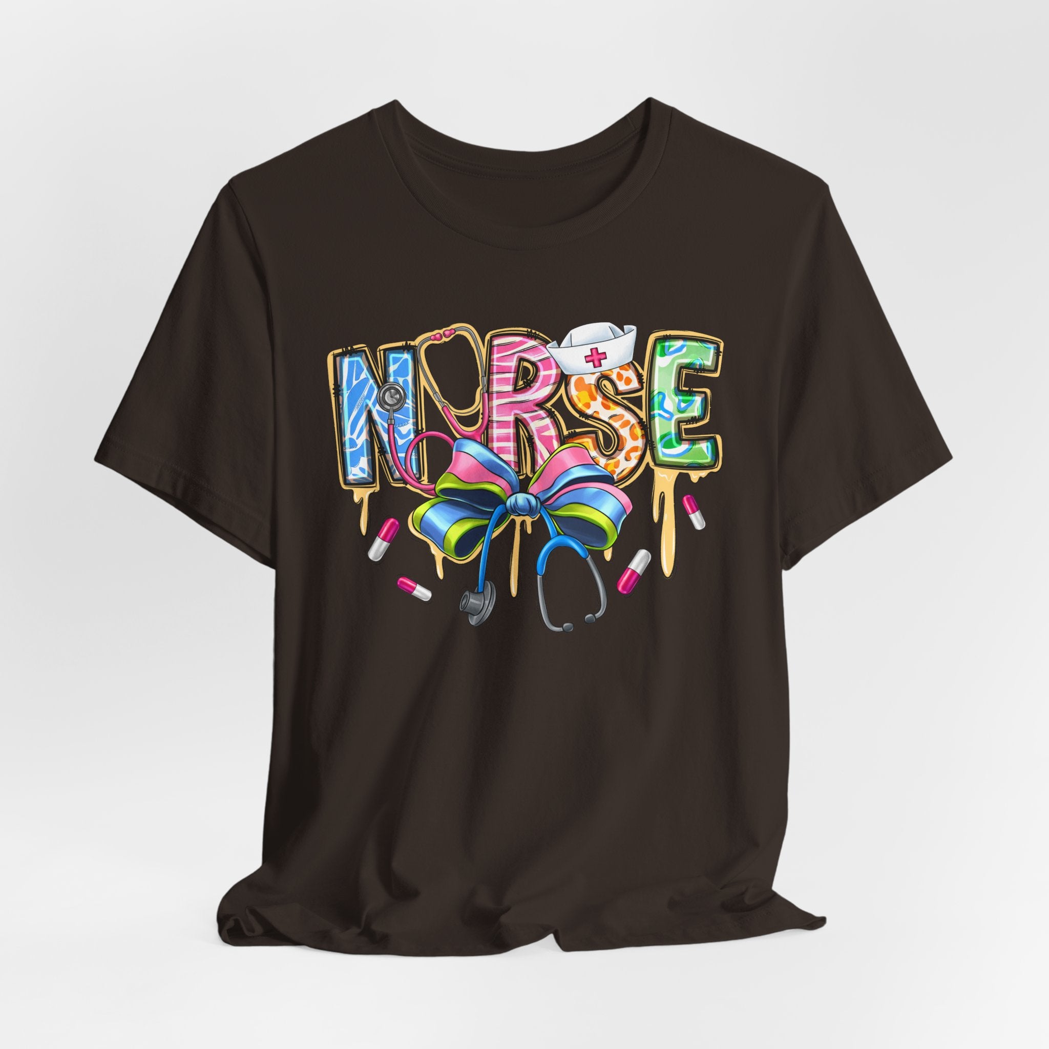 Nurse Rainbow Stethoscope Tee — Cute Scrub-Inspired T-Shirt for Nurses
