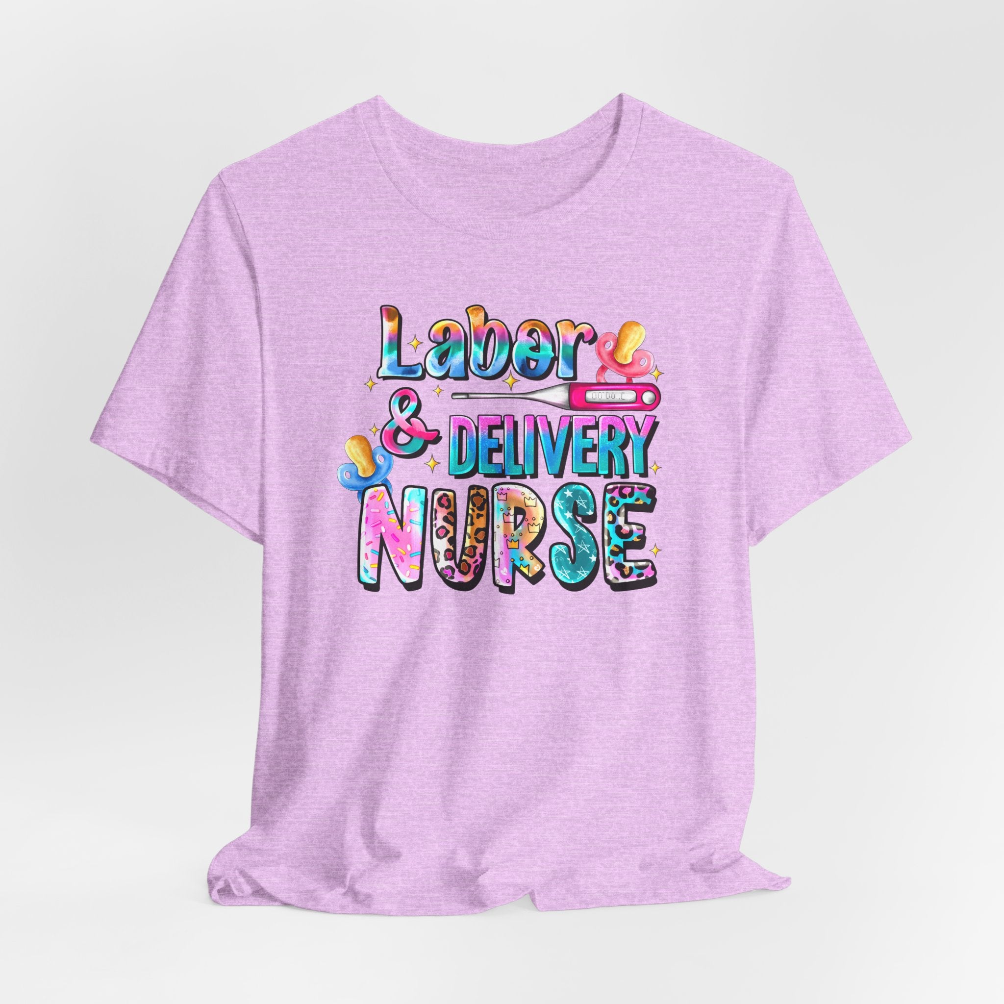 Labor & Delivery Nurse Colorful Graphic Tee — Maternity & OB Nurse Gift