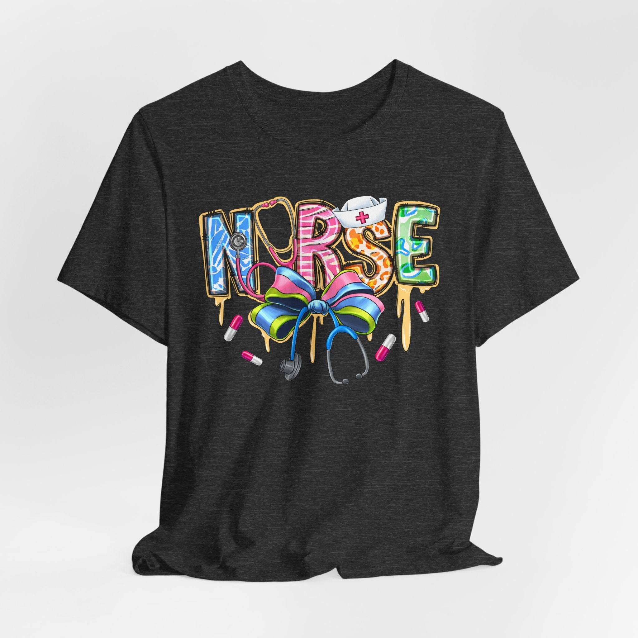 Nurse Rainbow Stethoscope Tee — Cute Scrub-Inspired T-Shirt for Nurses