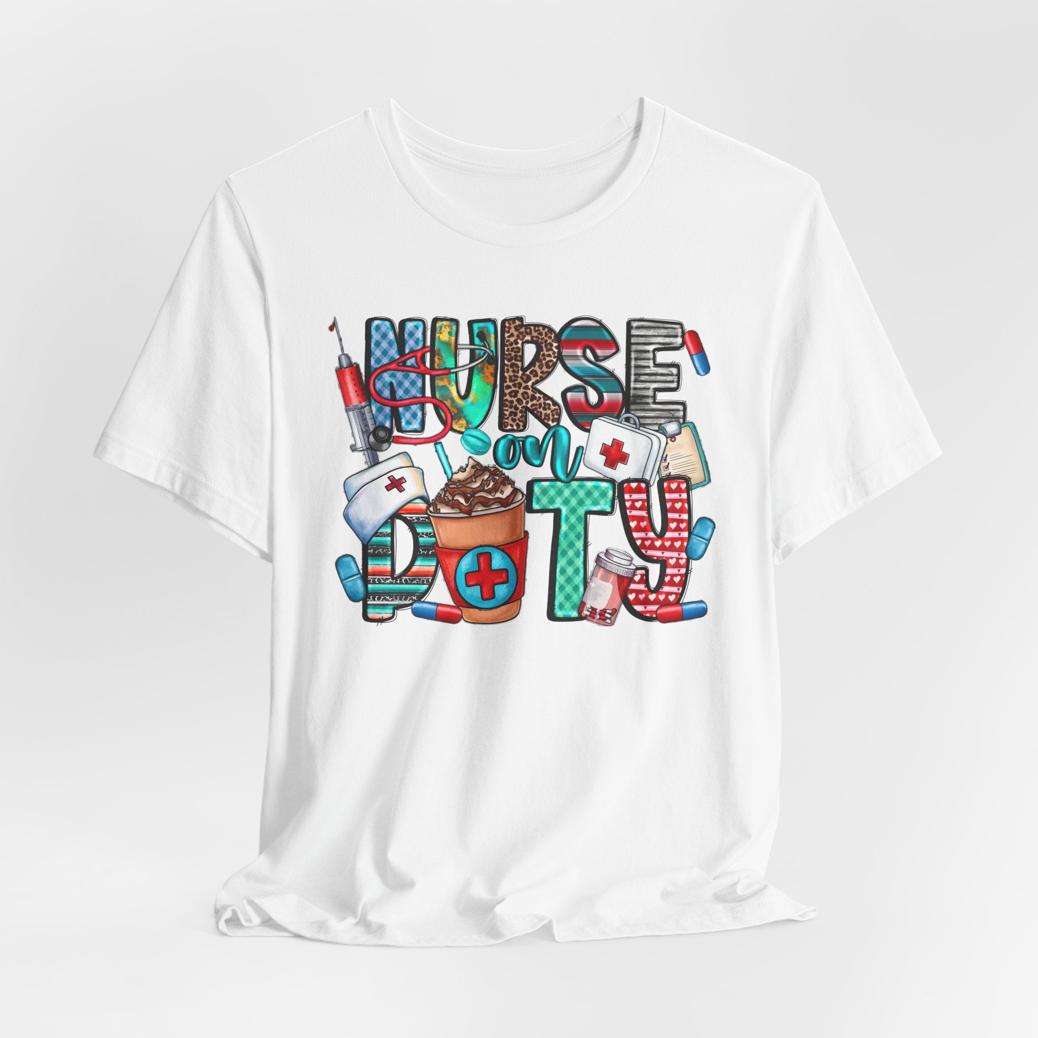 Nurse Doty Graphic Tee — Cute Medical Icons "Nurse Doty" T-Shirt for Nurses & Healthcare Gifts