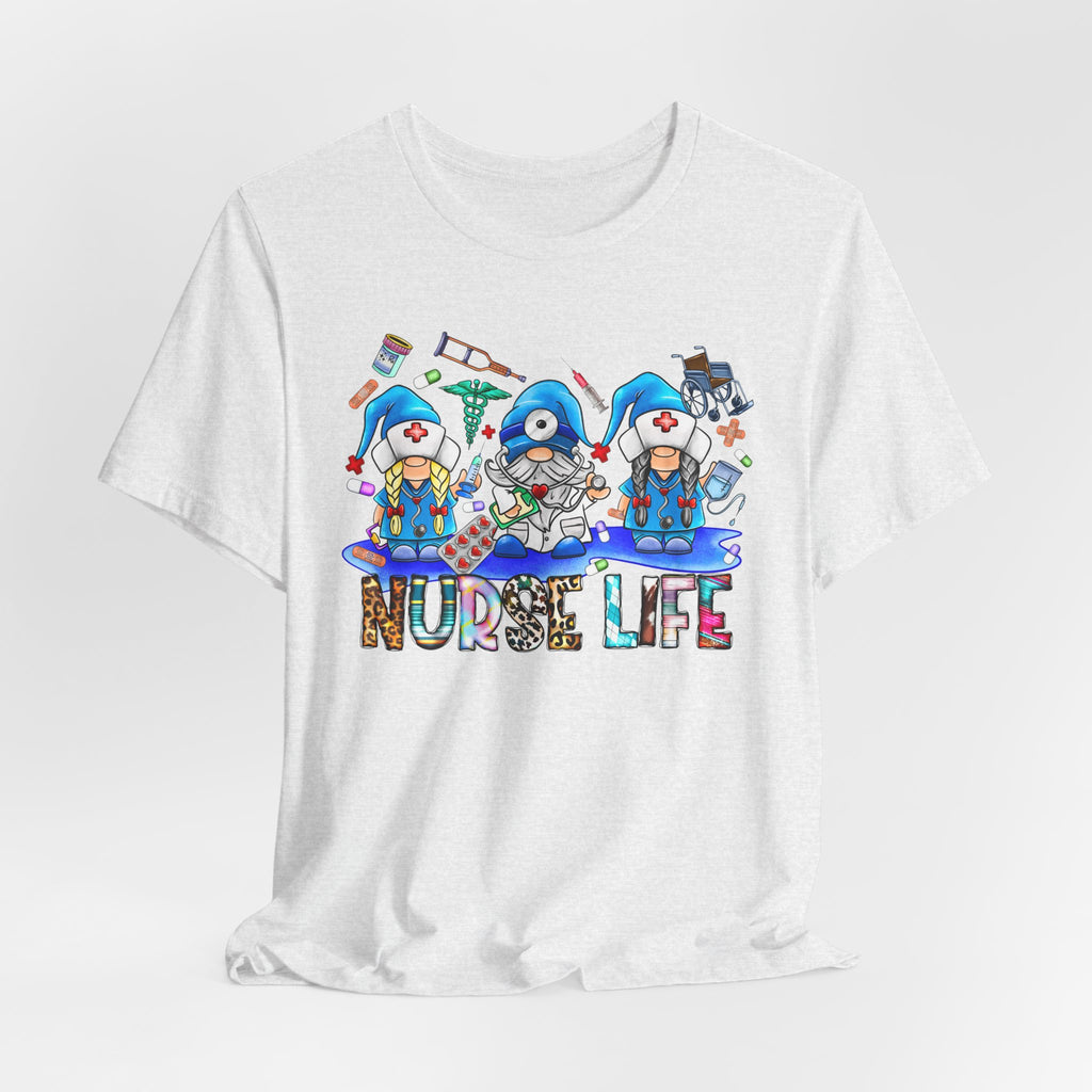 Nurse Life Graphic Tee – Cute Gnome Nurses Design