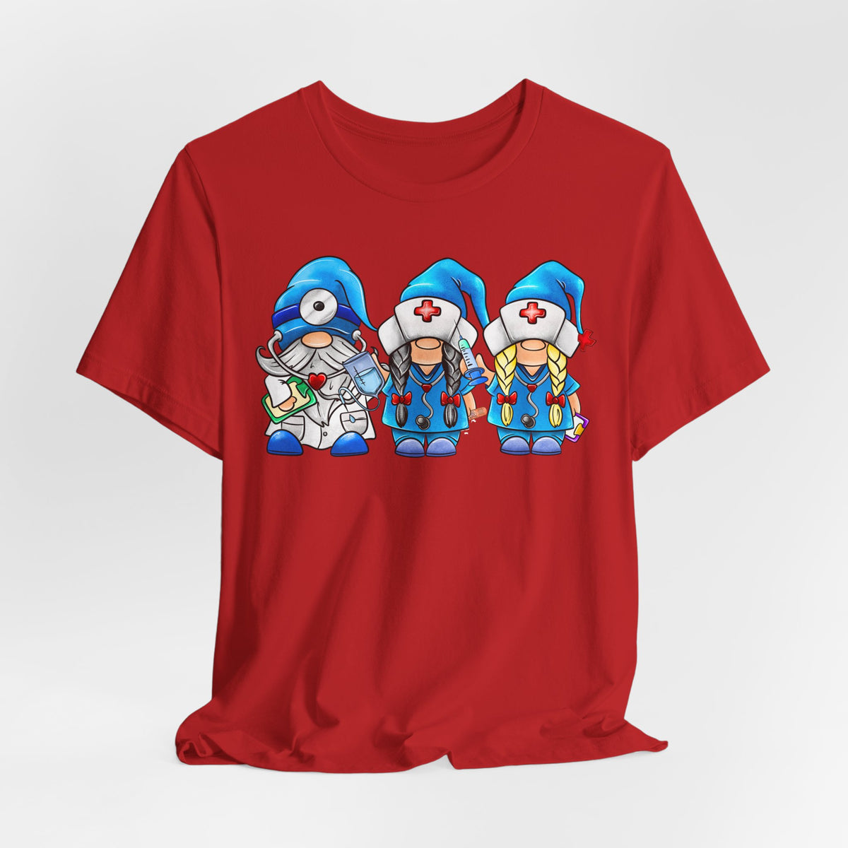 Nurse Gnome Trio T-Shirt – Cute Medical Team Graphic Tee