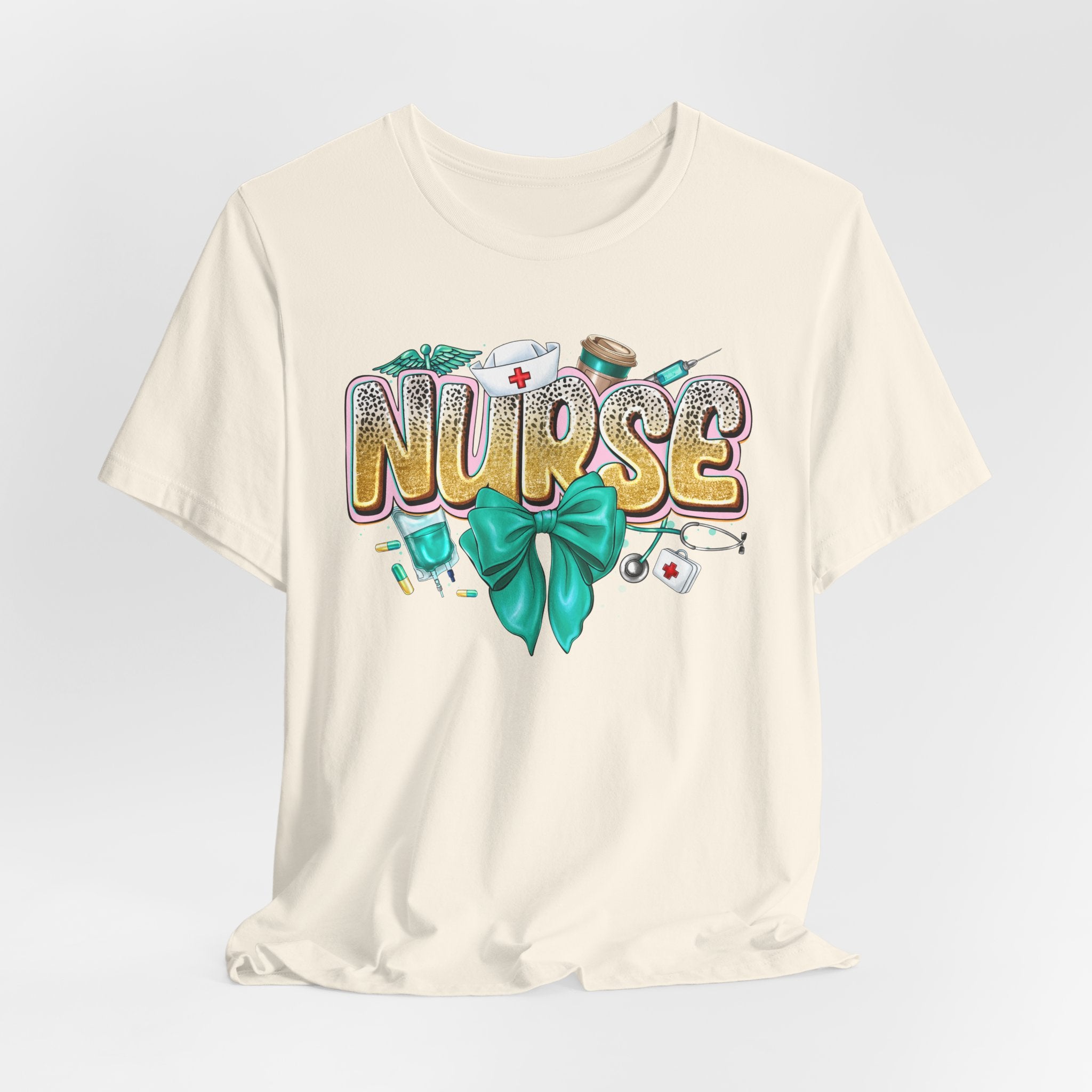 Nurse Tee – Cute Floral & Medical Icons Nursing Shirt