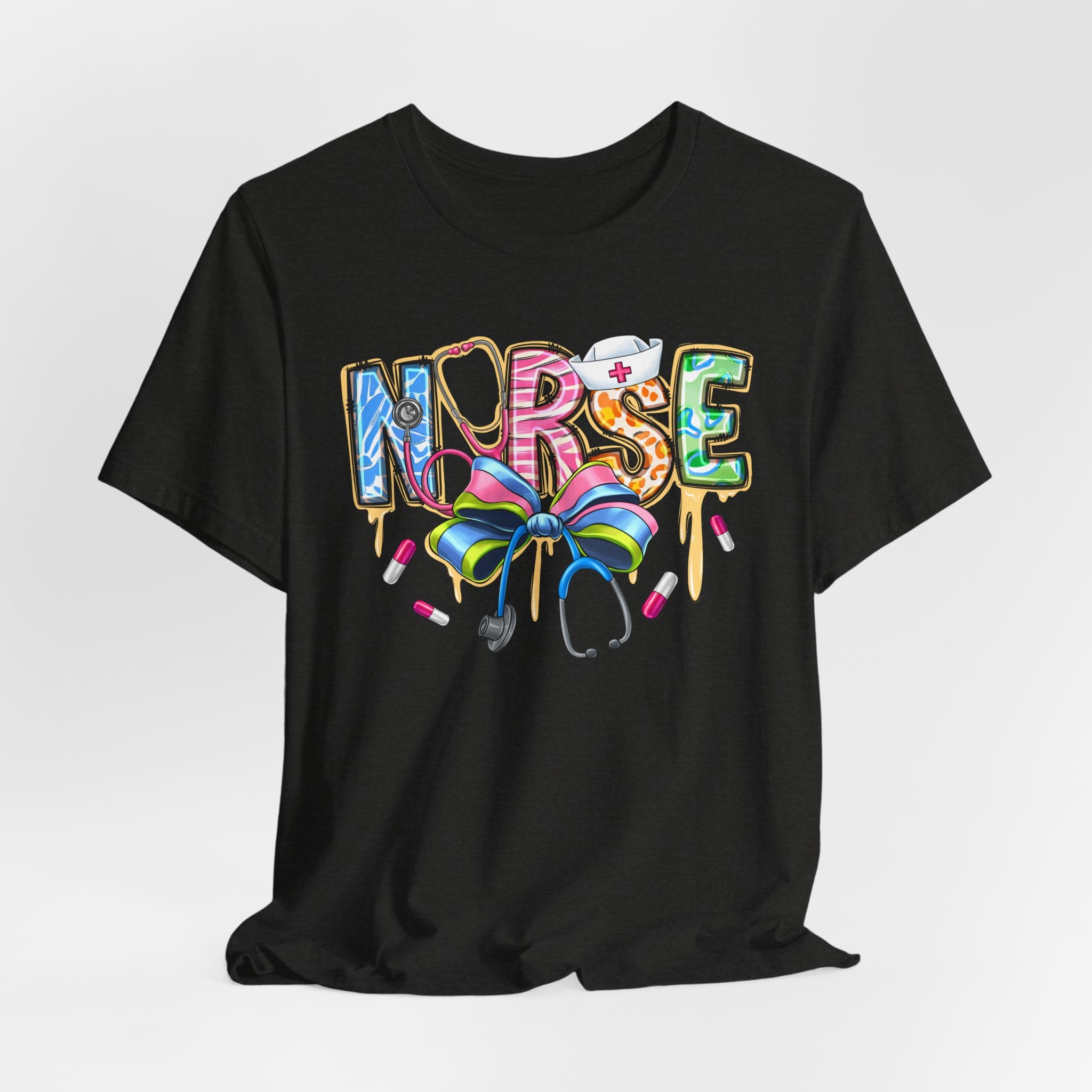 Nurse Rainbow Stethoscope Tee — Cute Scrub-Inspired T-Shirt for Nurses