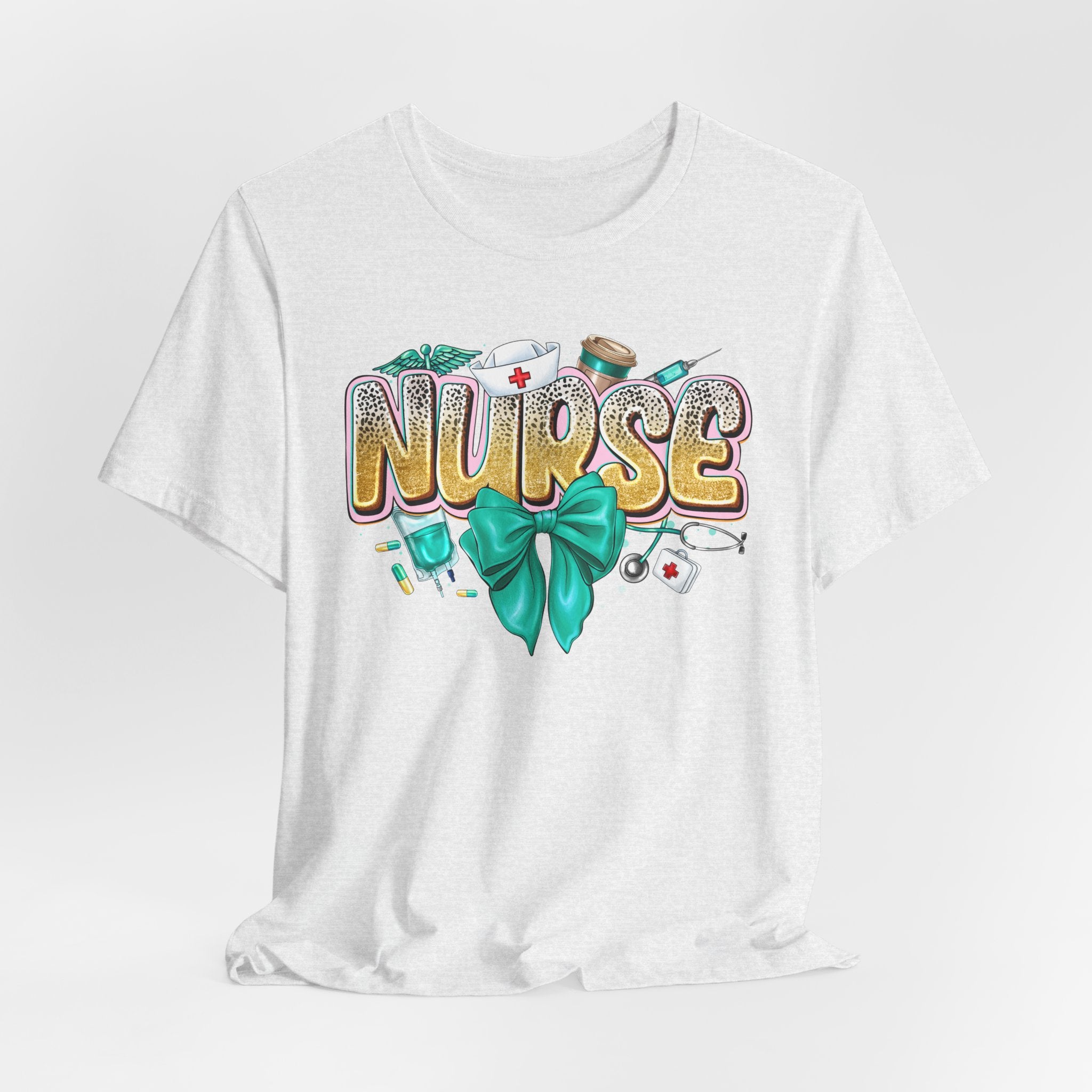 Nurse Tee – Cute Floral & Medical Icons Nursing Shirt