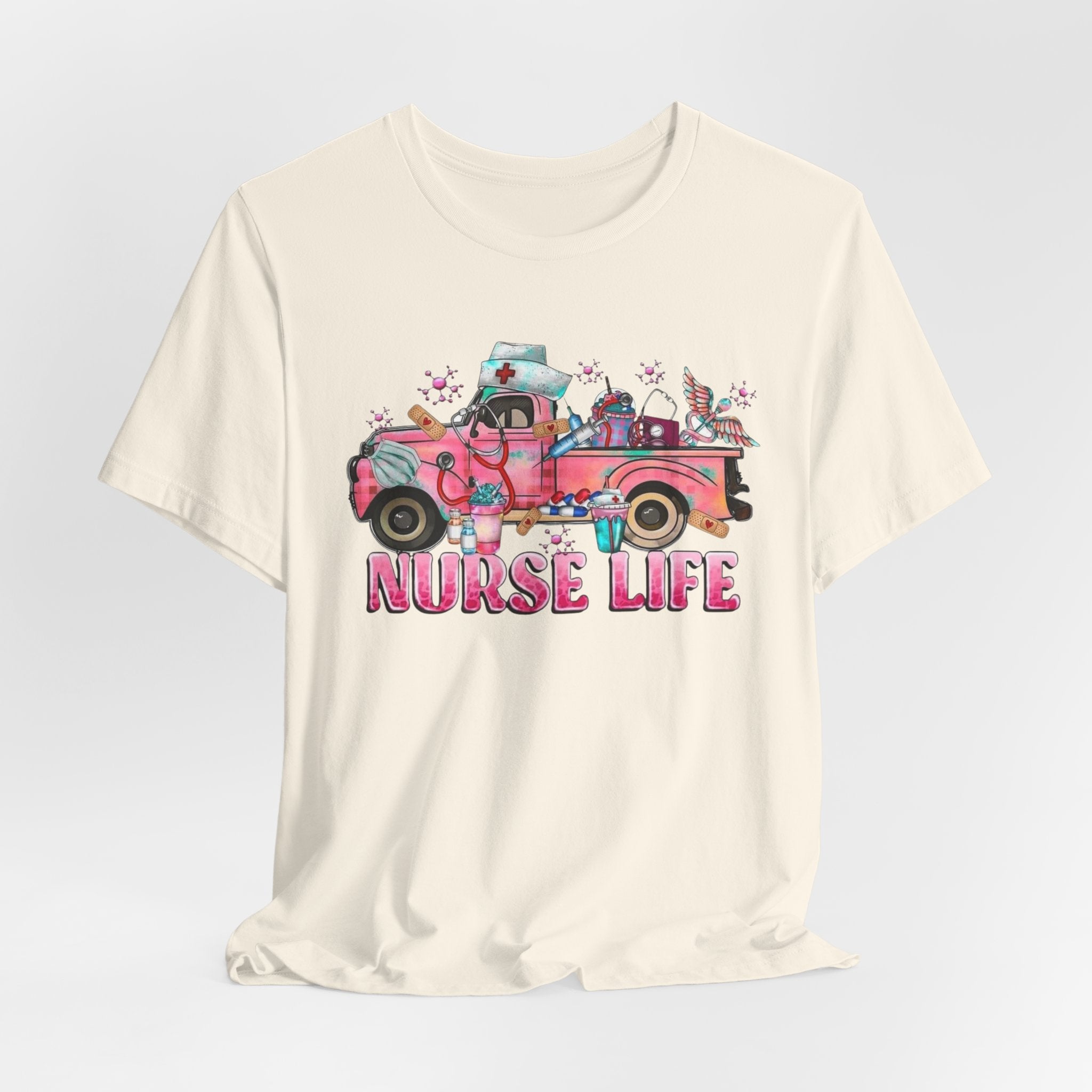 Nurse Life Pink Vintage Truck Tee