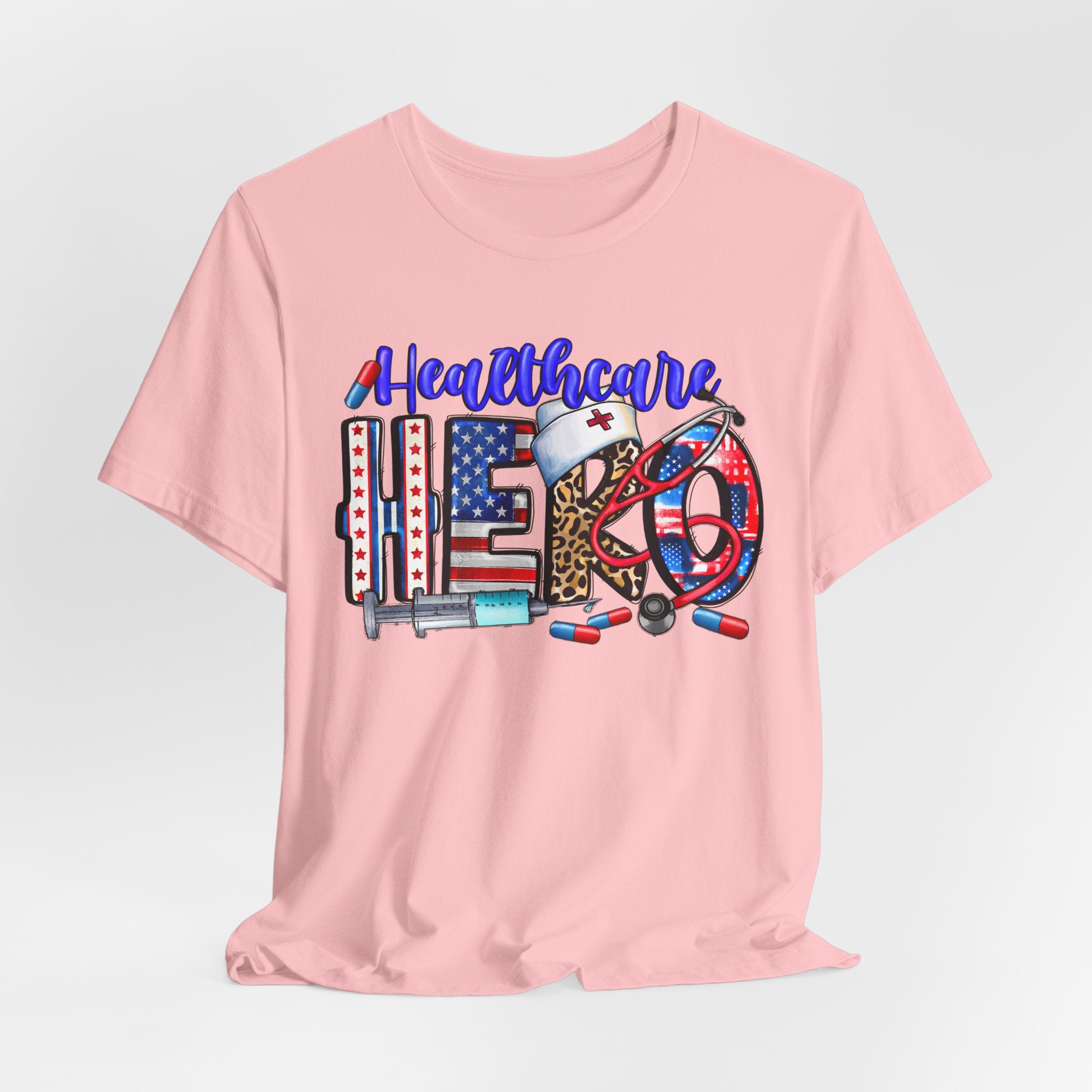 Healthcare Hero Tee — American Flag RN LPN Nursing Graphic T-Shirt