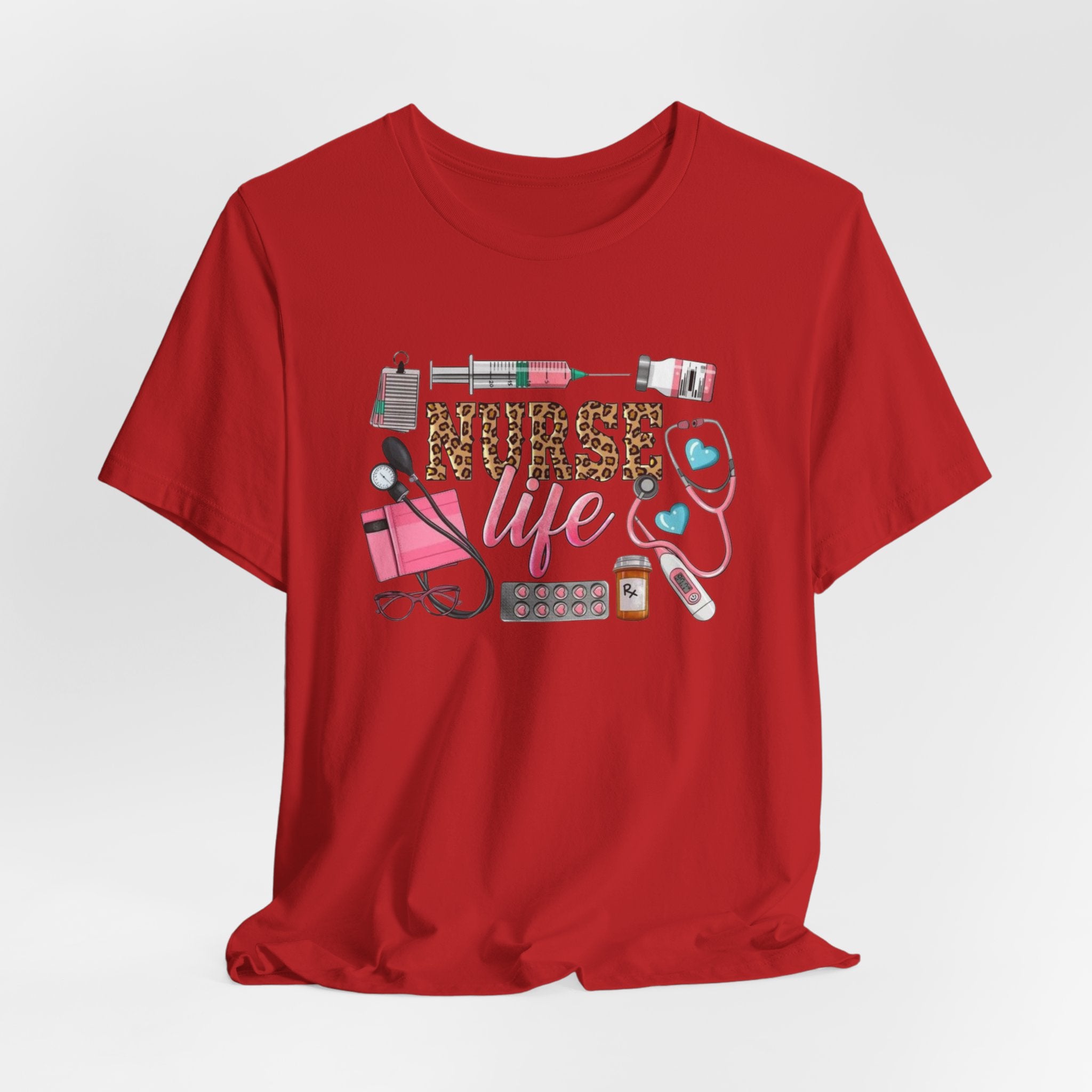 Nurse Life Graphic Tee — Cute Medical Tools Stethoscope & Scrubs Shirt