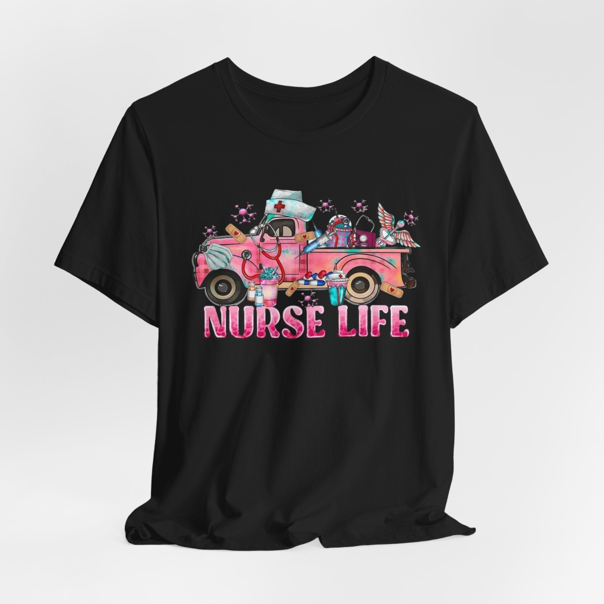Nurse Life Pink Vintage Truck Tee