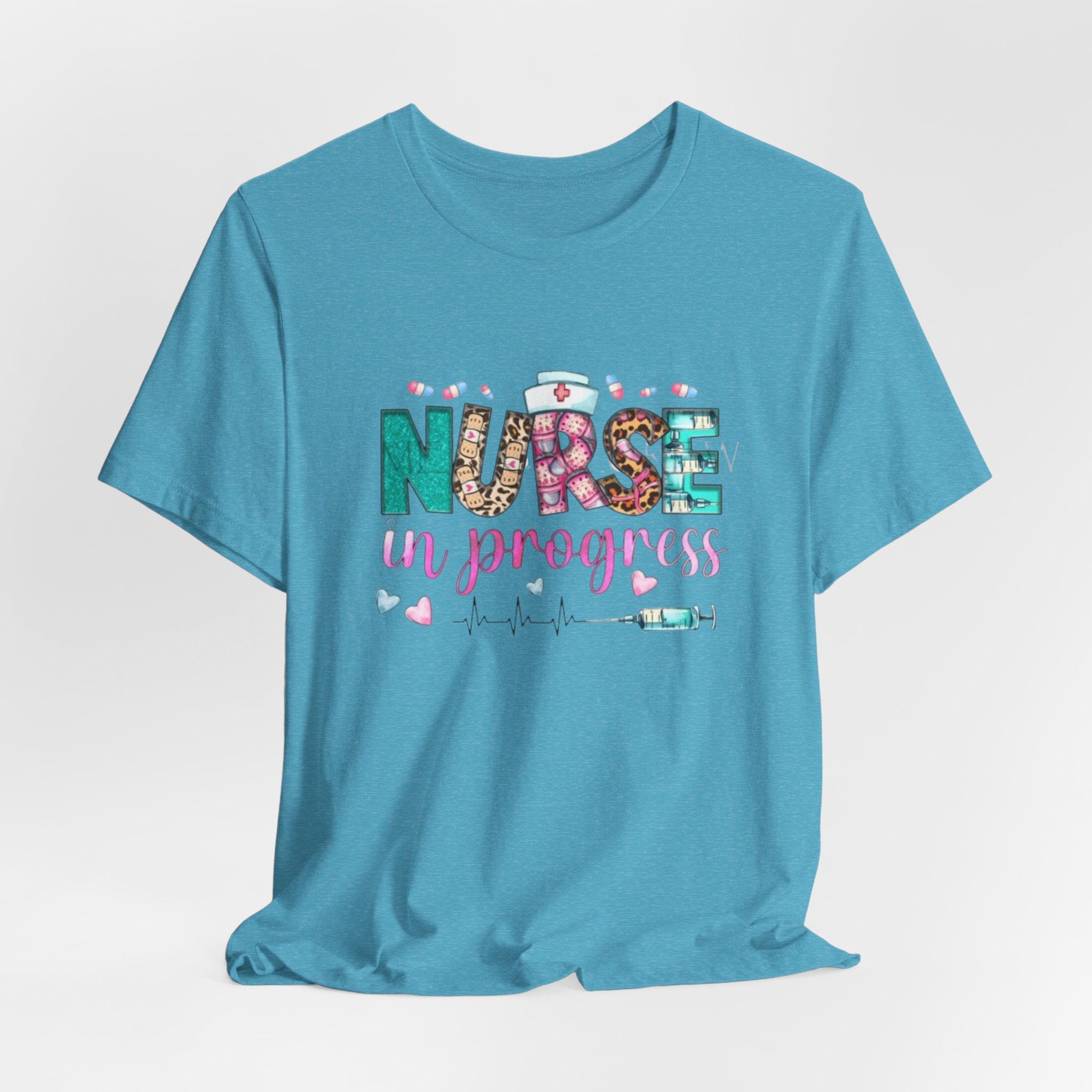 Nurse in Progress T‑Shirt — Cute Floral Nursing Student Tee