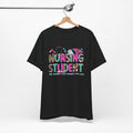 Nursing Student Graphic Tee — Colorful Stethoscope & Scrubs Design