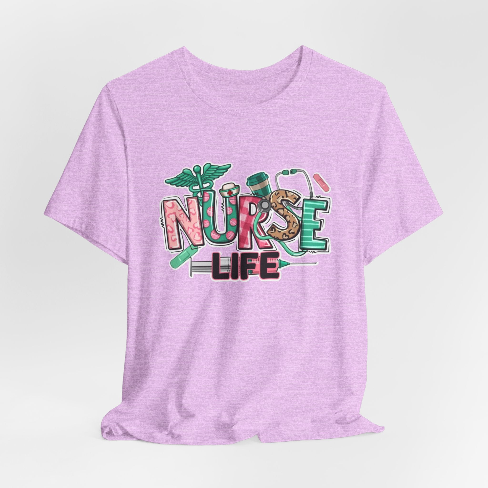 Nurse Life T-Shirt – Cute Medical Scrubs Tee with Stethoscope & Pill Graphic