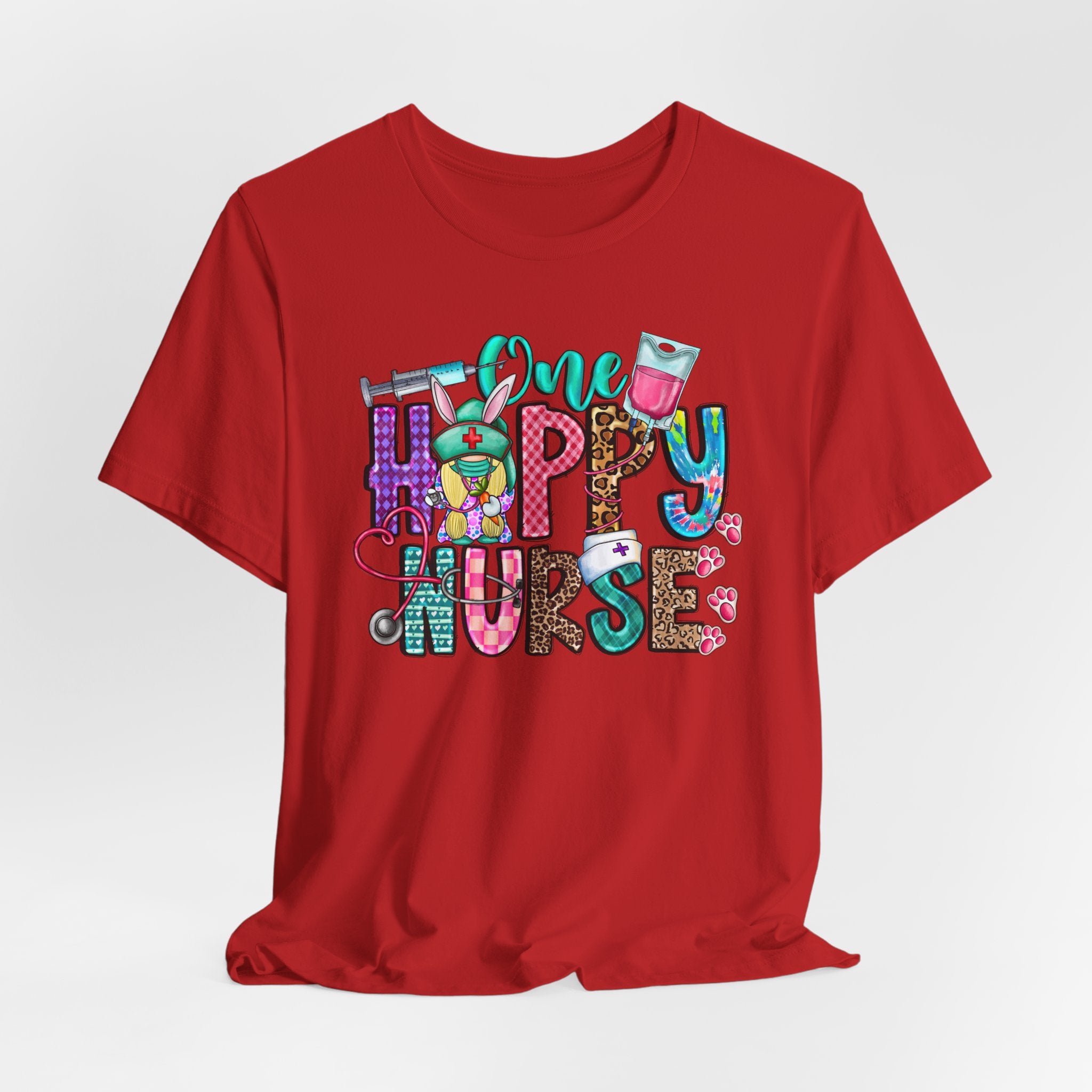 Happy Nurse Graphic Tee — Cute “One Happy Nurse” Scrubs Shirt