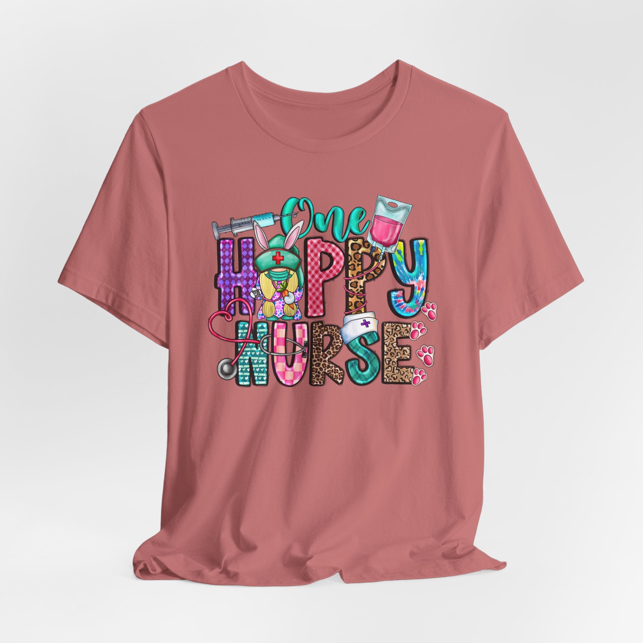 Happy Nurse Graphic Tee — Cute “One Happy Nurse” Scrubs Shirt