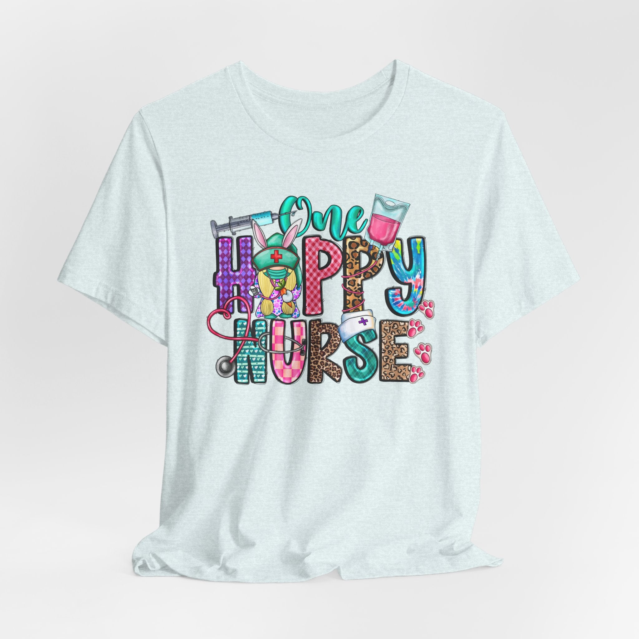 Happy Nurse Graphic Tee — Cute “One Happy Nurse” Scrubs Shirt