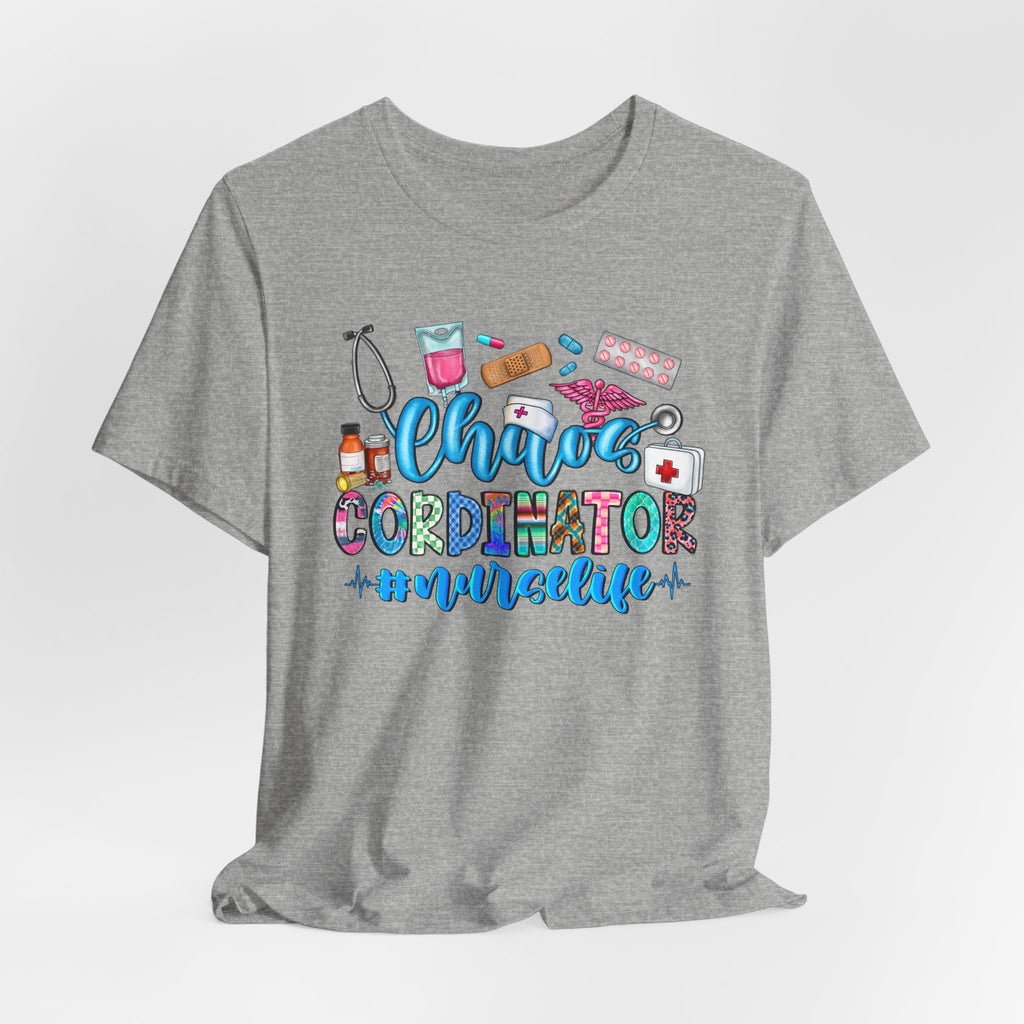 Chaos Coordinator Nurse T-Shirt – Cute Medical Icons Nursing Tee