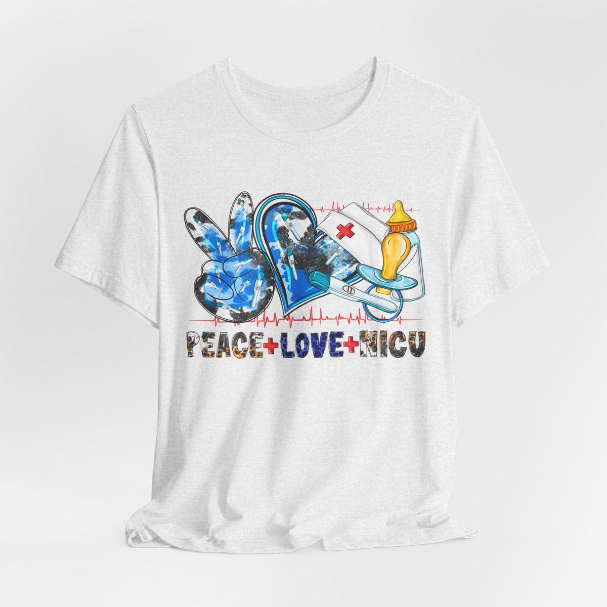 Peace + Love + NICU T-Shirt — Neonatal ICU Support Tee