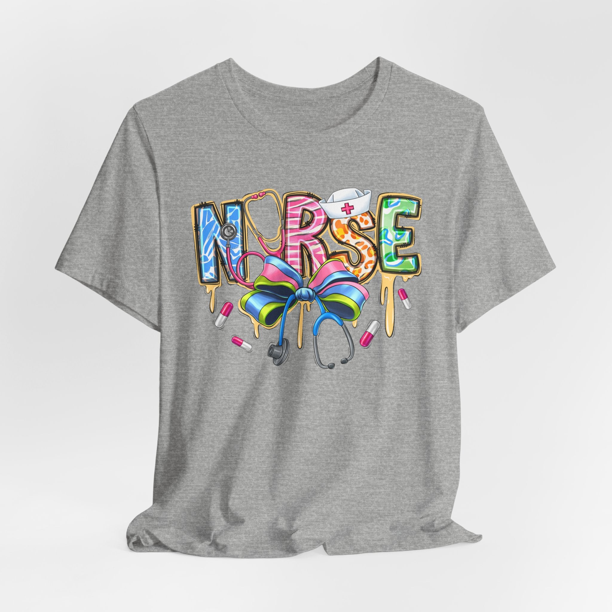 Nurse Rainbow Stethoscope Tee — Cute Scrub-Inspired T-Shirt for Nurses