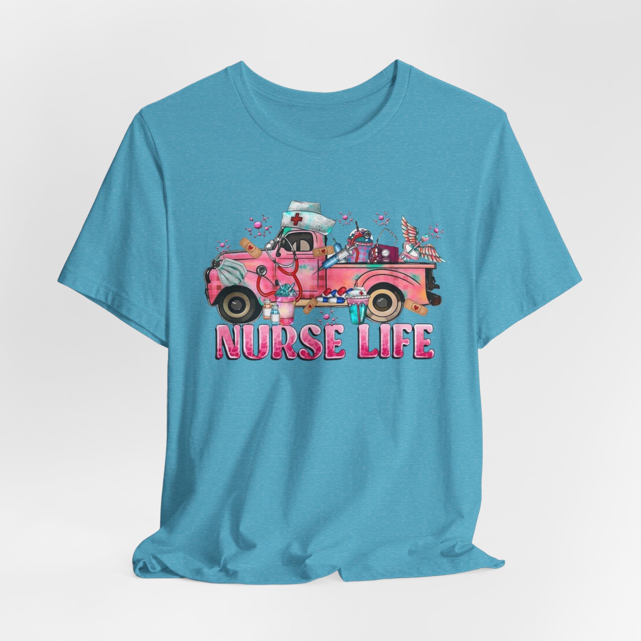 Nurse Life Pink Vintage Truck Tee